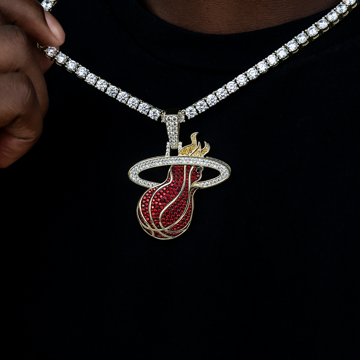 Large Miami Heat Official NBA Logo Pendant