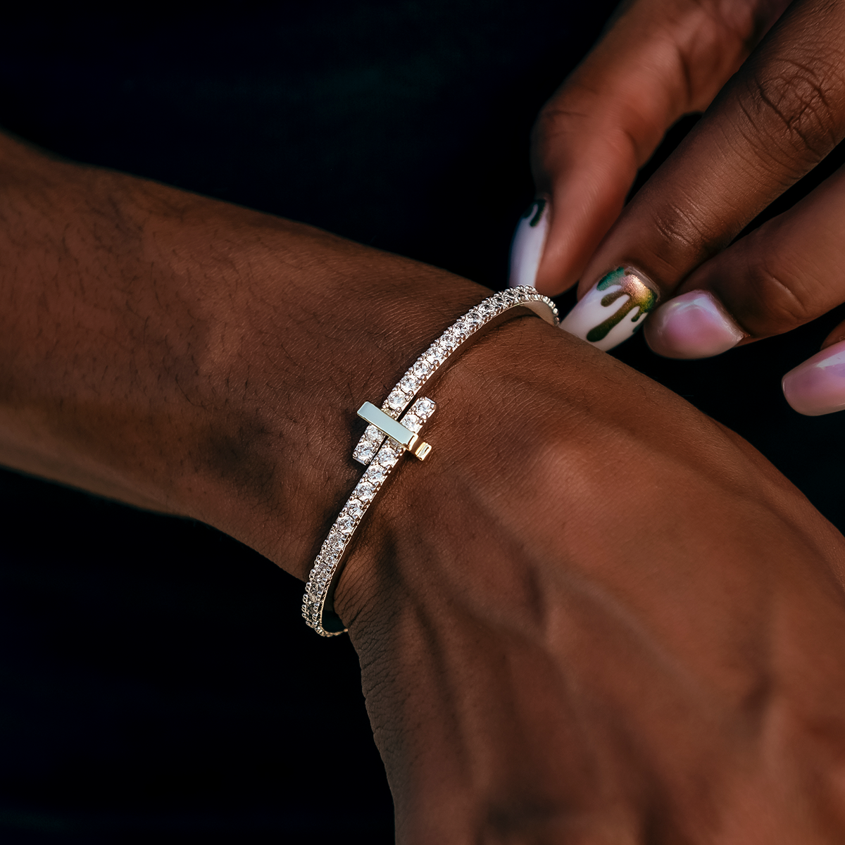 Diamond Tennis Cuff Bracelet- 3mm