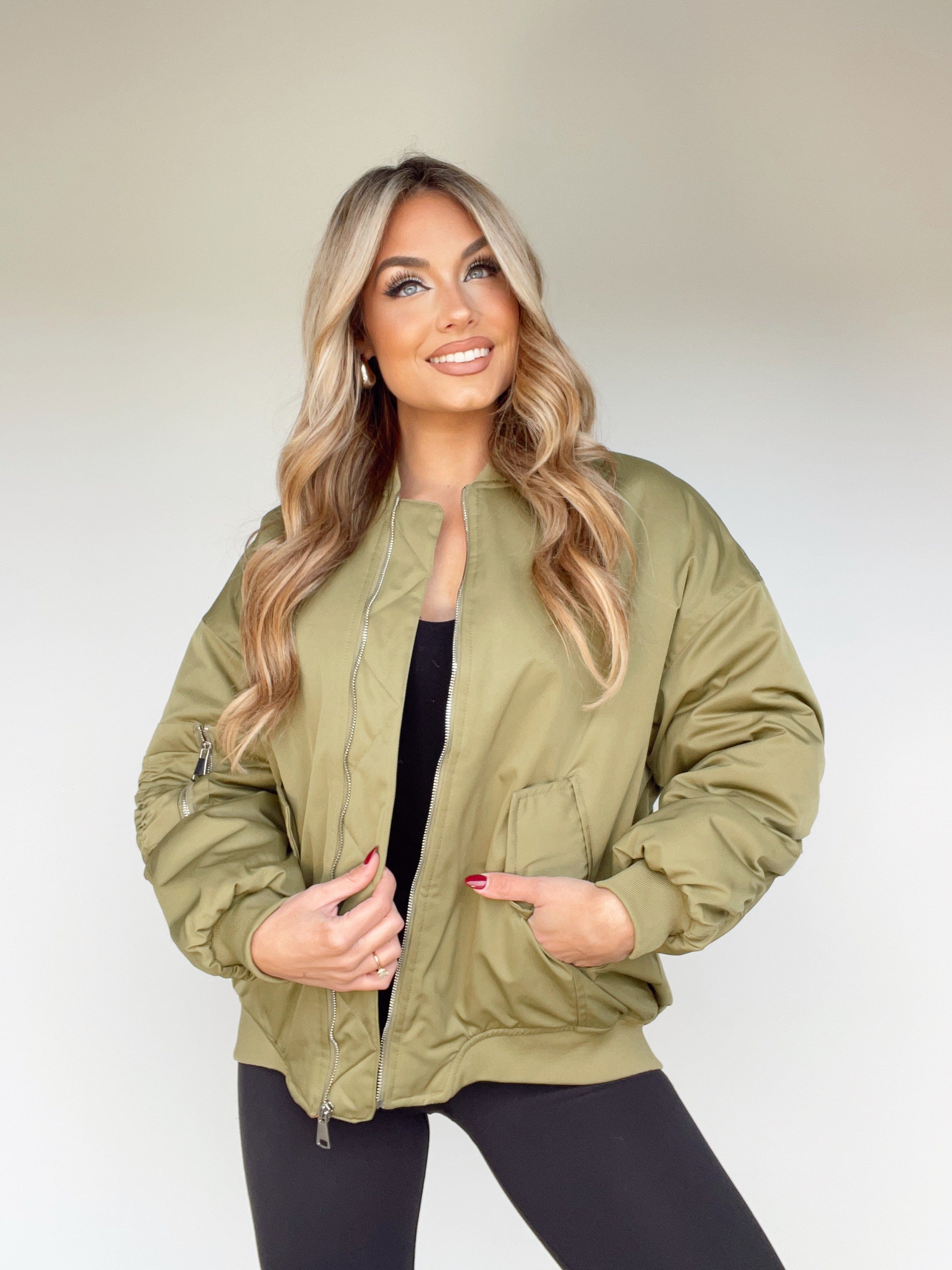 Olive Bomber Jacket