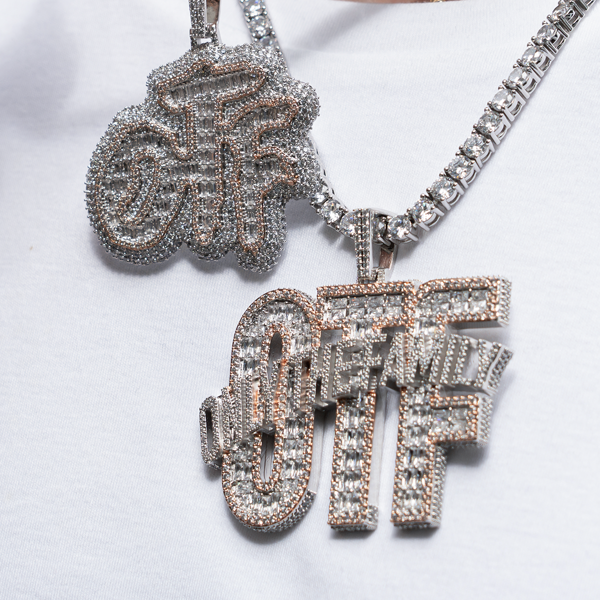 14k Solid Gold Lil Durk OTF Baguette Pendant