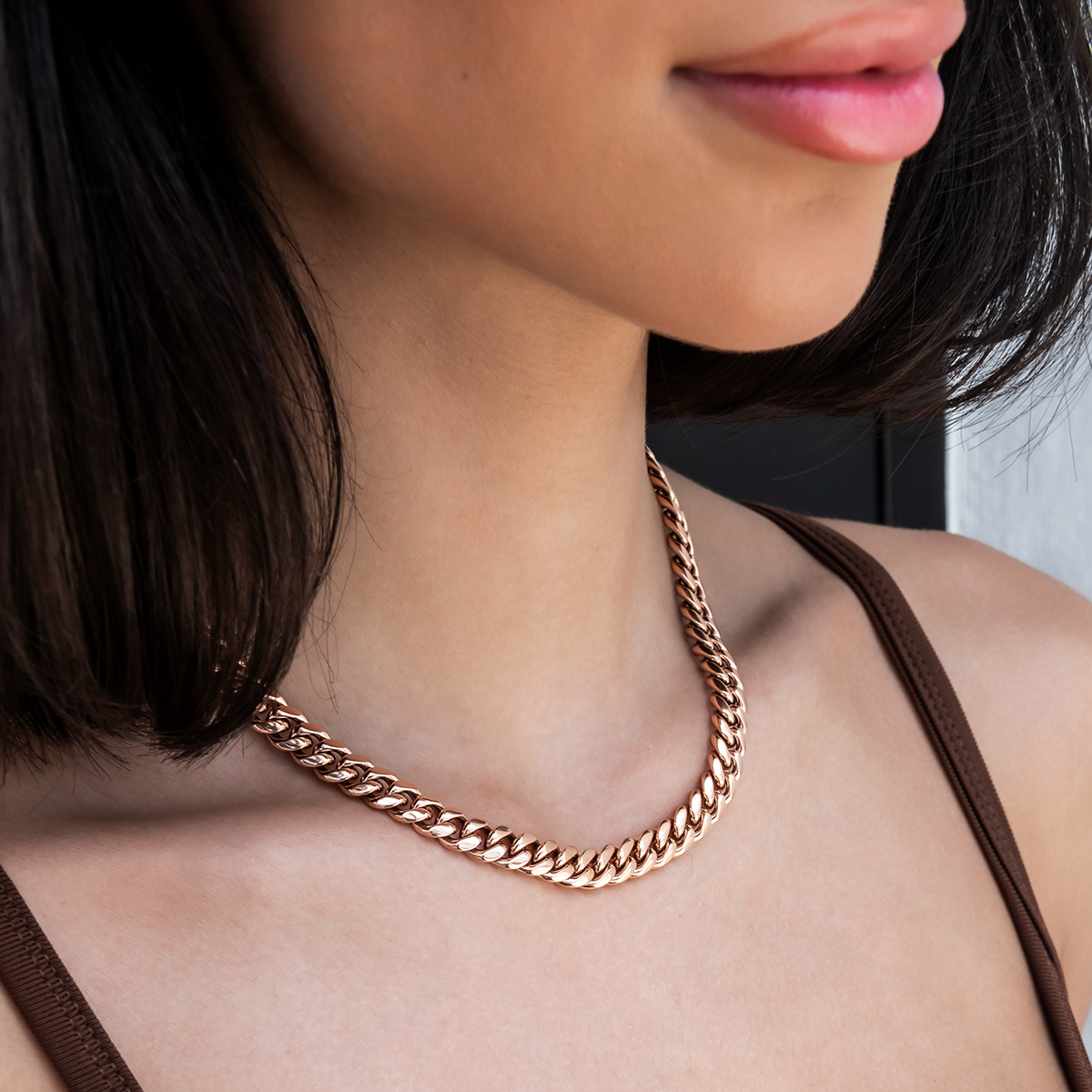 Miami Cuban Link Necklace in Rose Gold- 8mm