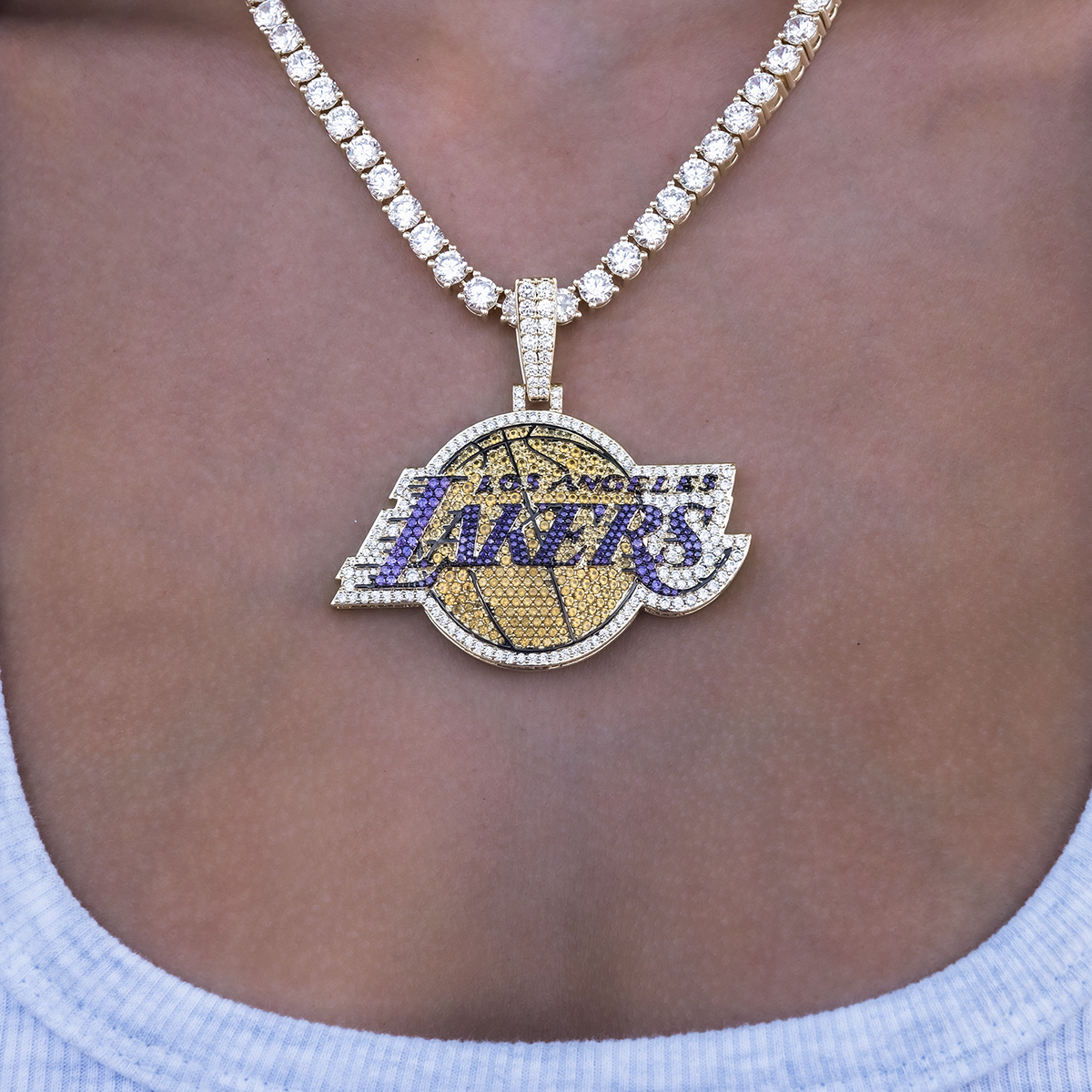 Los Angeles Lakers Official NBA Large Logo Pendant