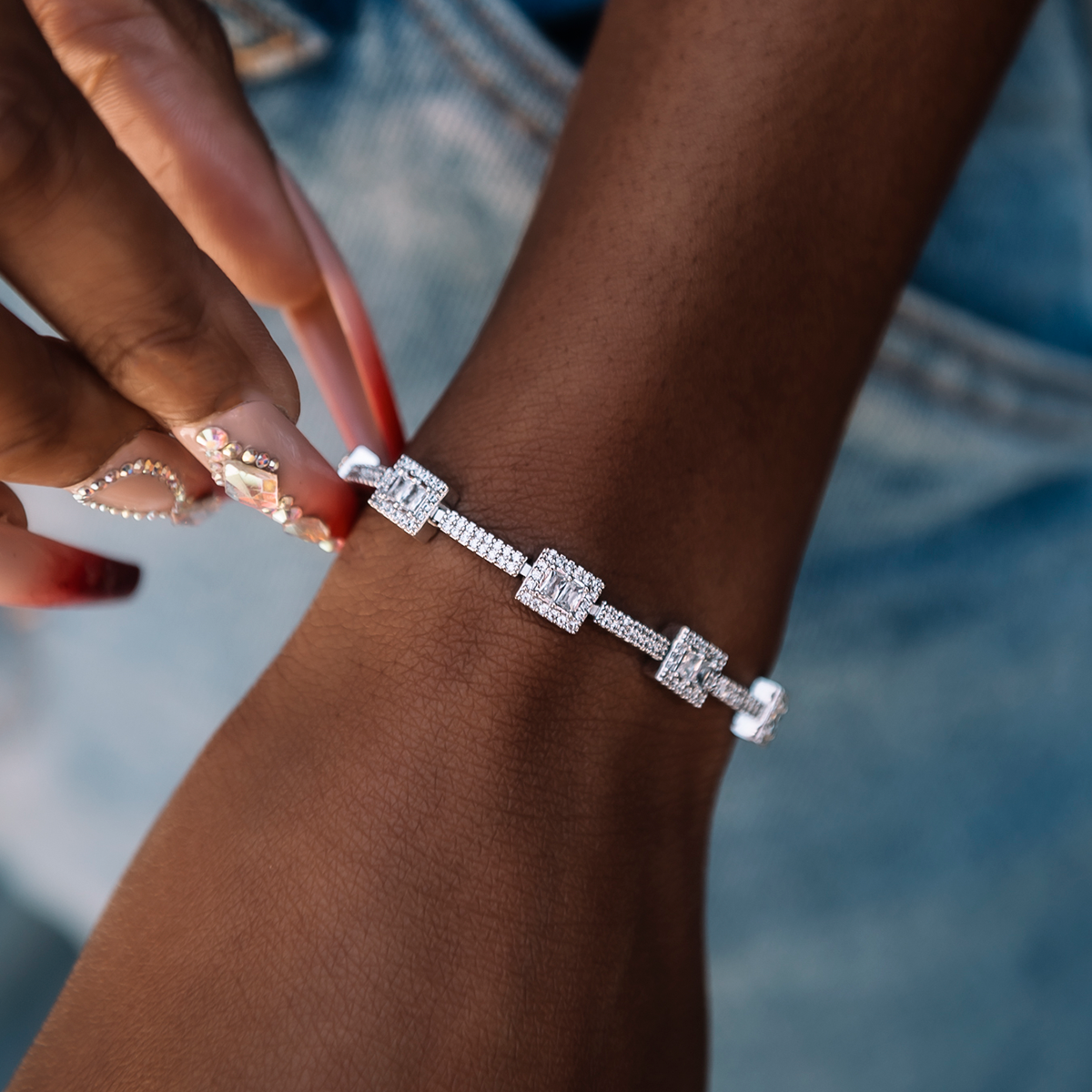 Baguette Pave Tennis Bracelet