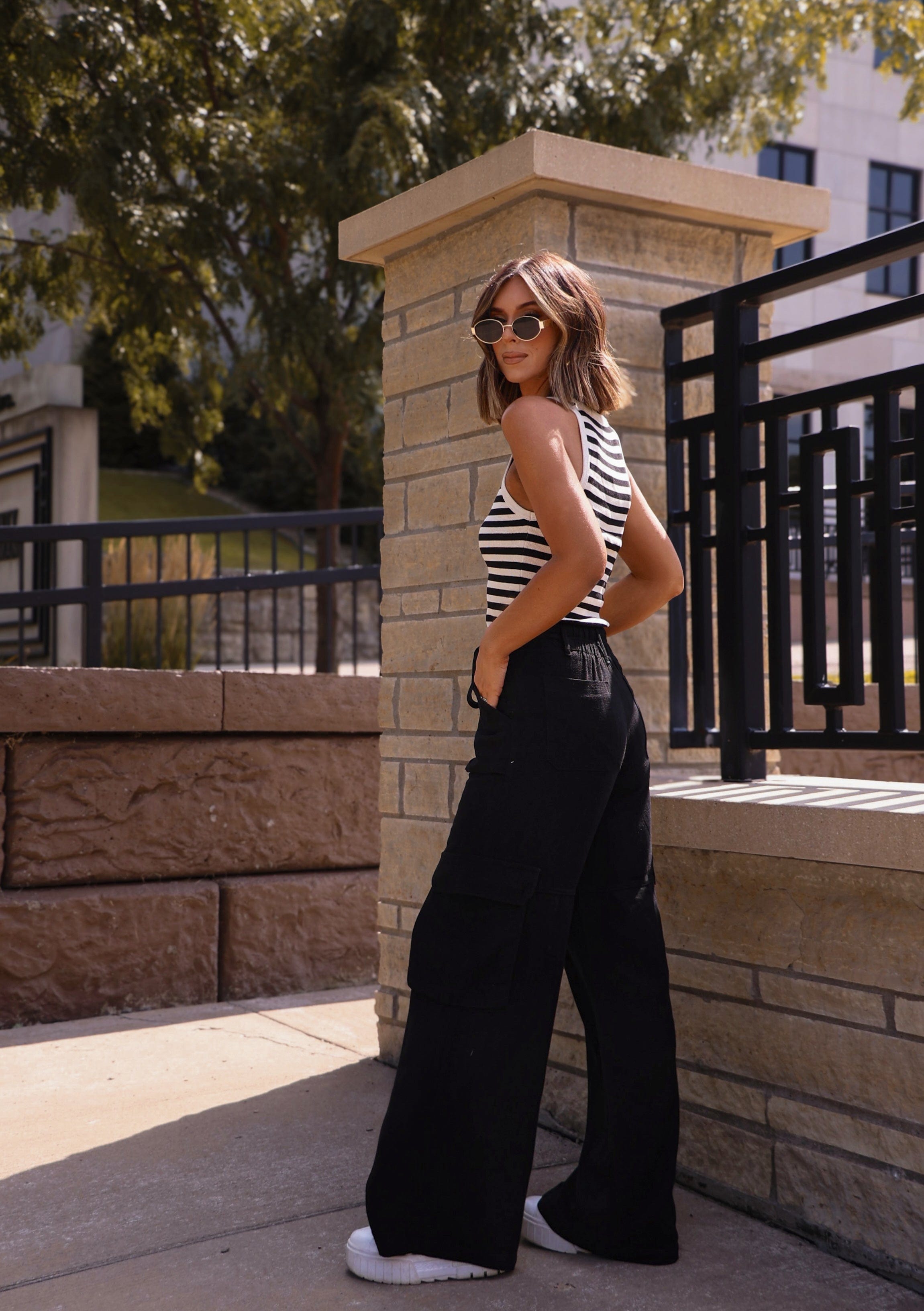 Utility Wide Leg Linen Pants