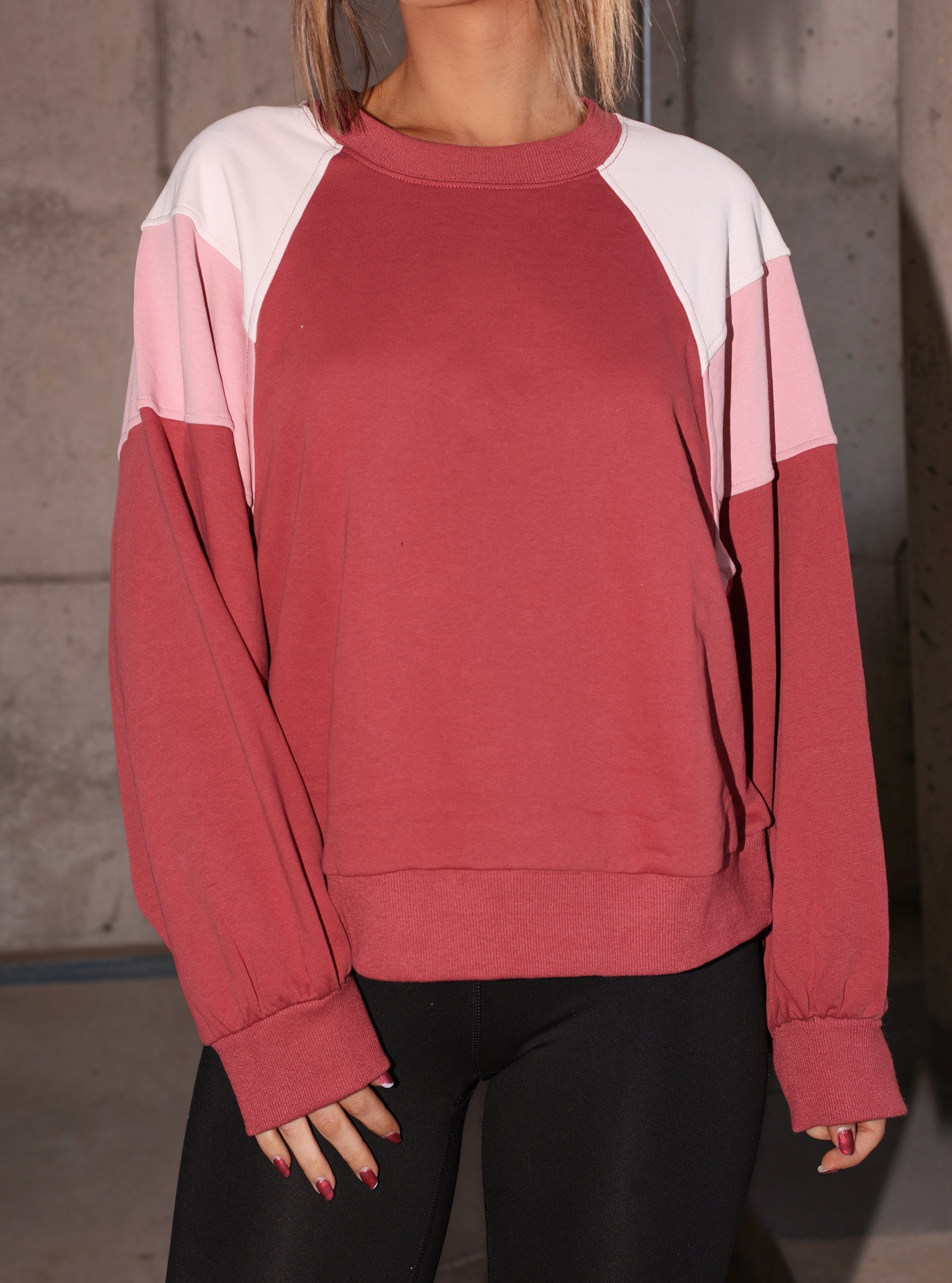 Colorblock Raglan Sleeve Top