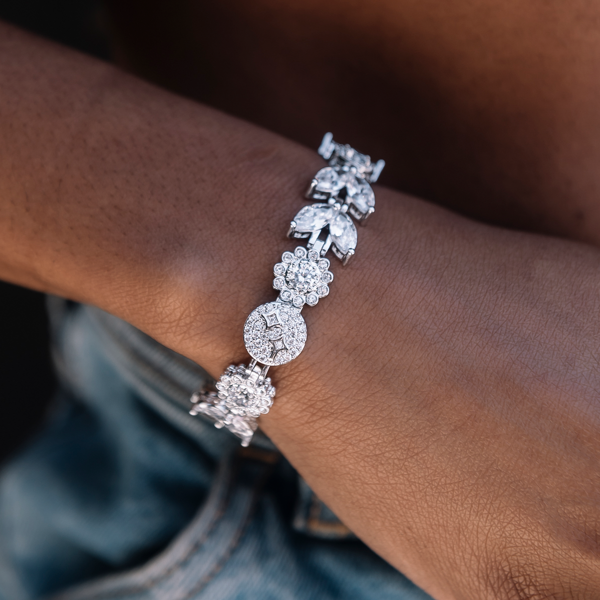 Diamond Flower Bracelet