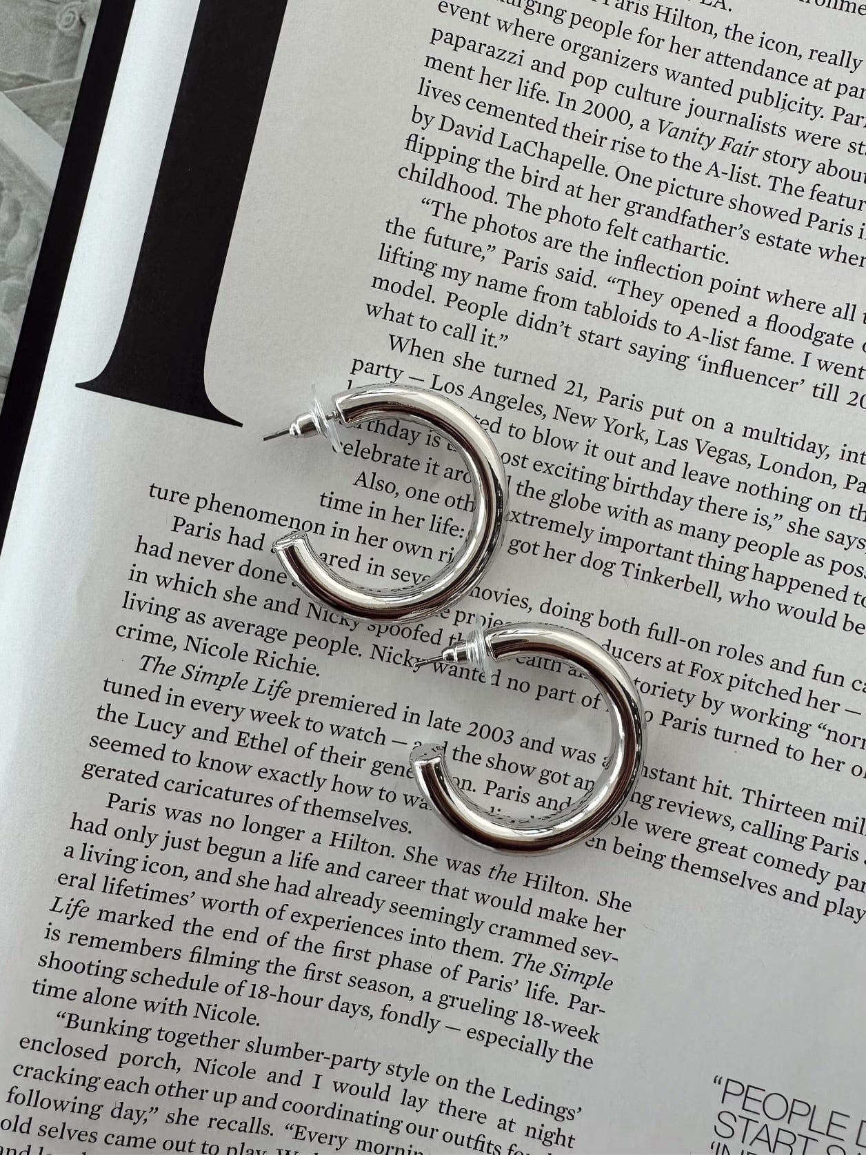 Silver Tube Hoop Earrings