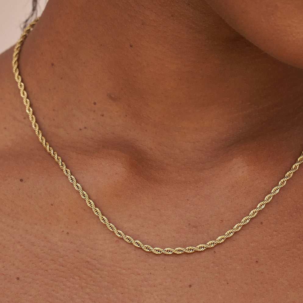 Rope Necklace in Yellow Gold - 2mm