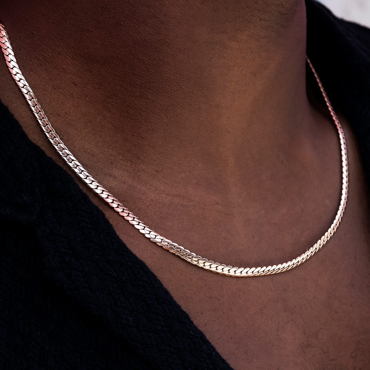 South Beach Cuban Chain in Rose Gold- 5mm