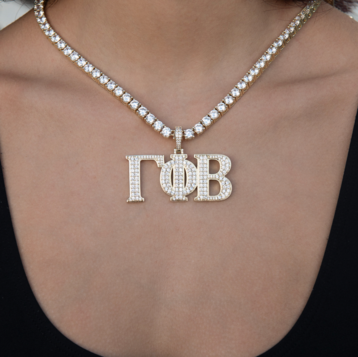 Gamma Phi Beta Sorority Pendant in Yellow Gold