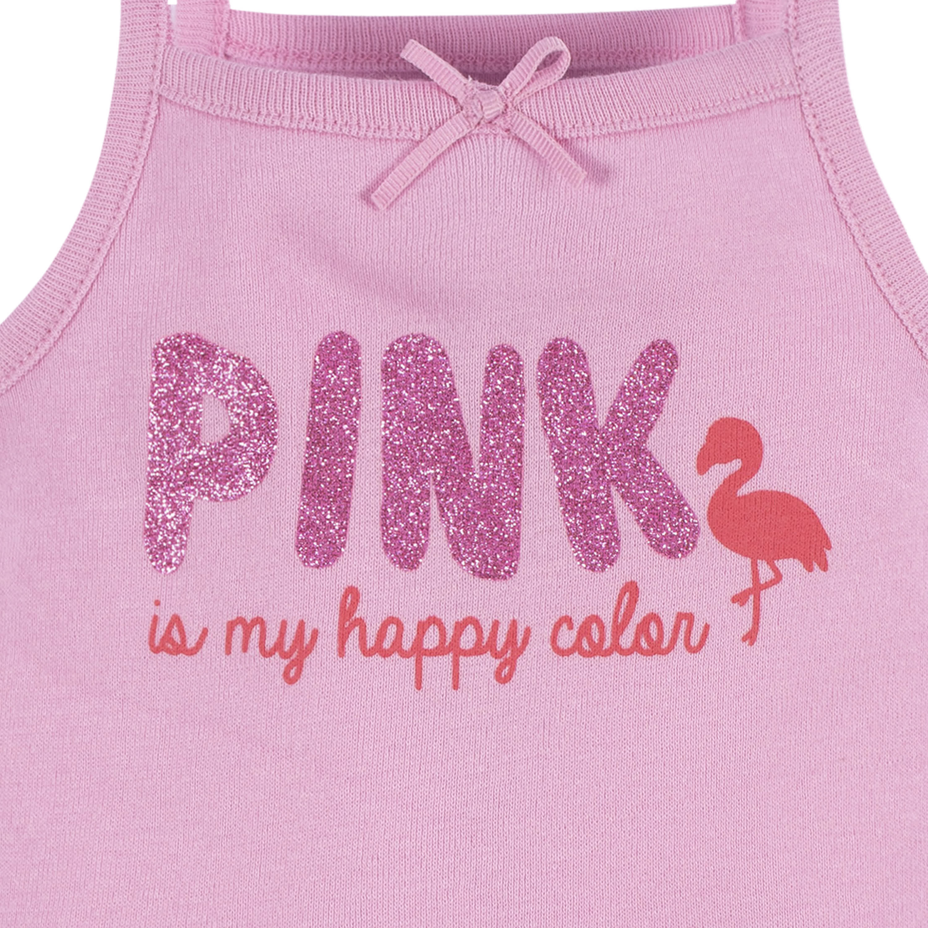 4-Pack Baby Girls Flamingo Fun Sleeveless Onesies Bodysuits