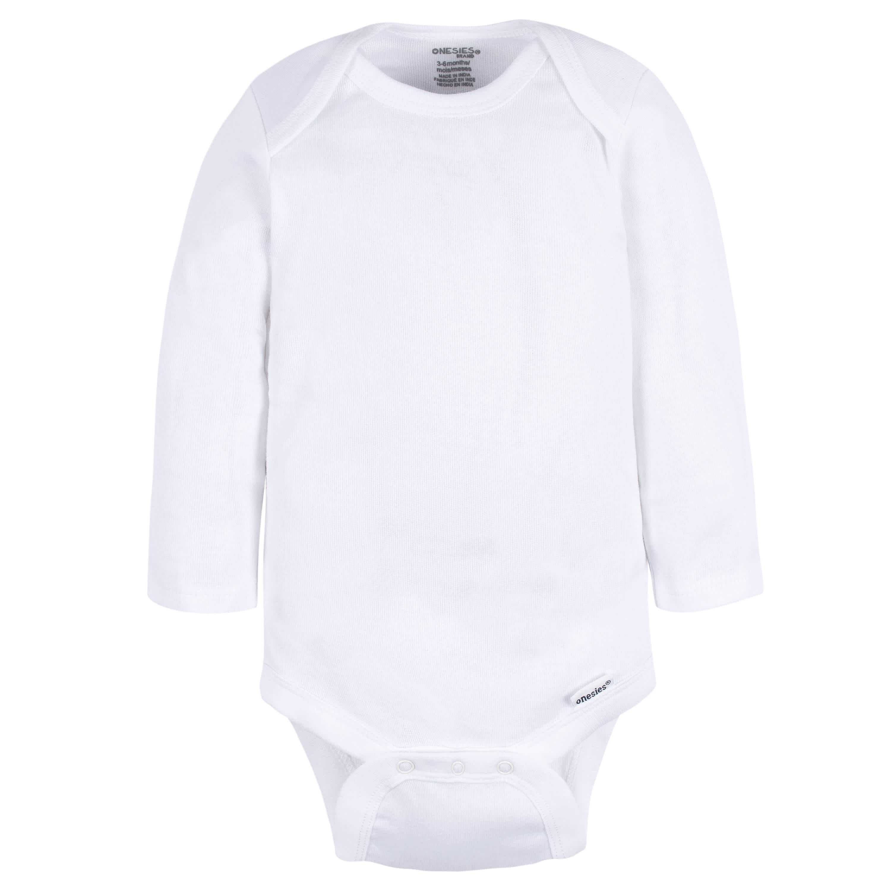 2-Pack Baby Neutral White Long Sleeve Onesies Bodysuits