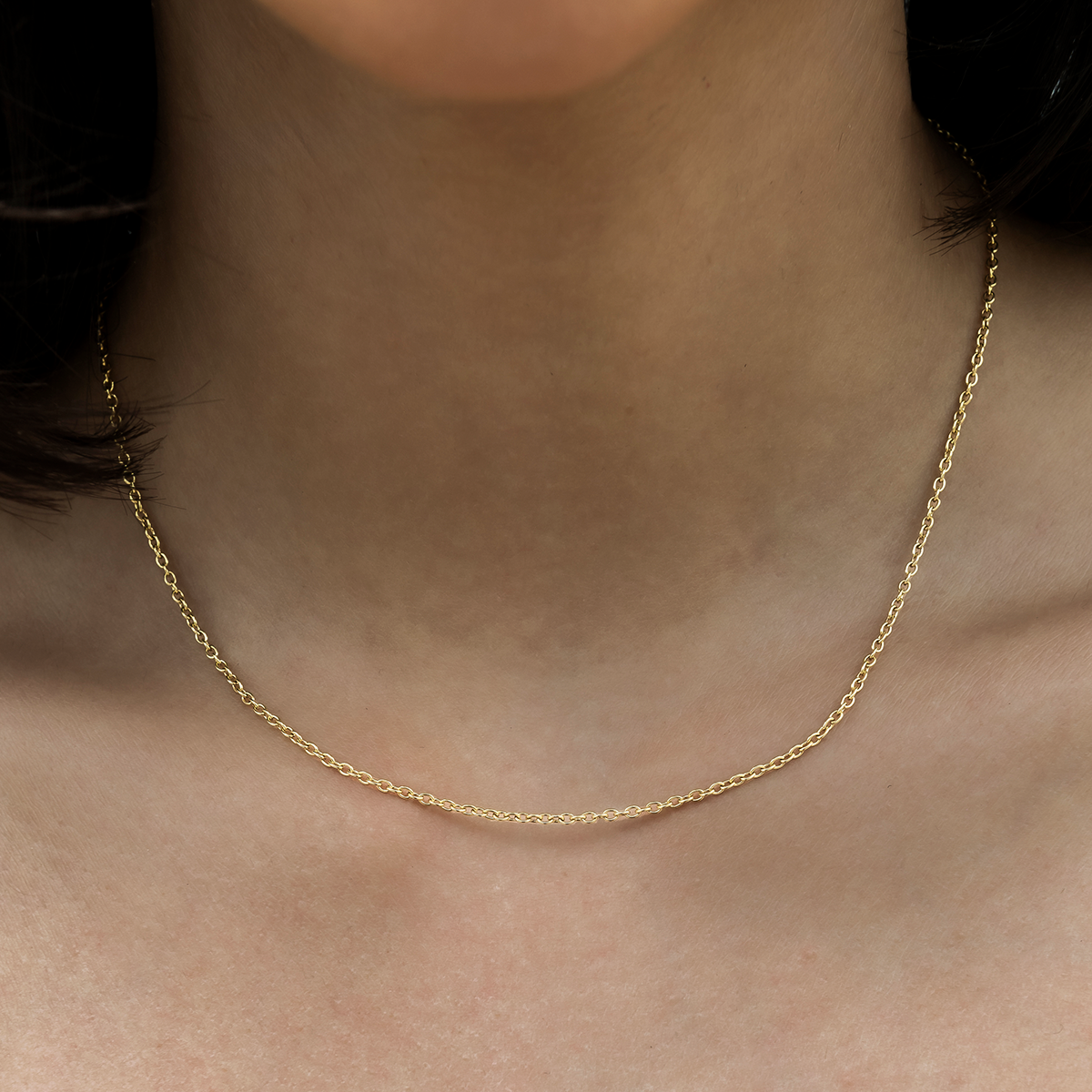 Cable Chain Necklace in Yellow Gold