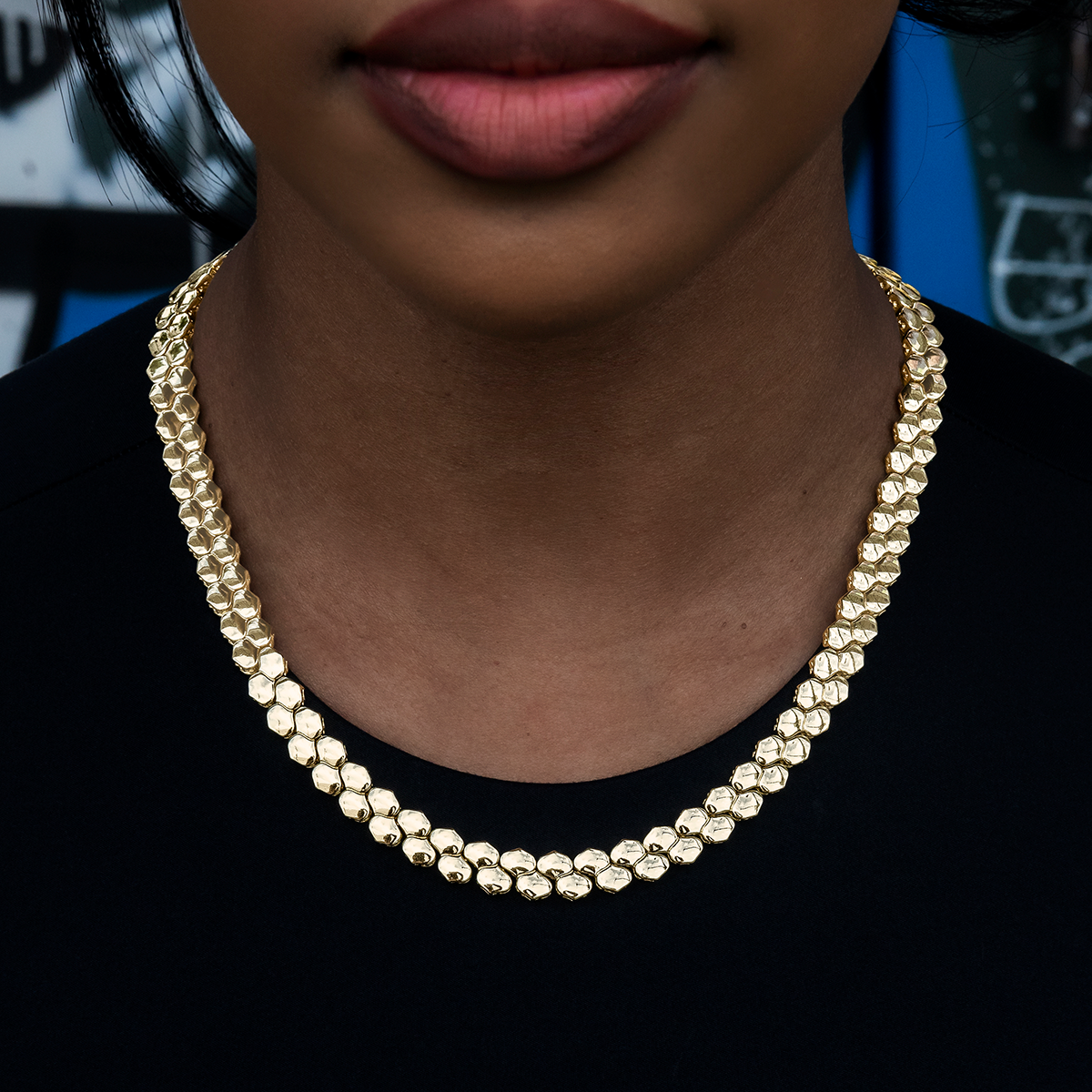 Flat Reptile Chain in Yellow Gold -4mm