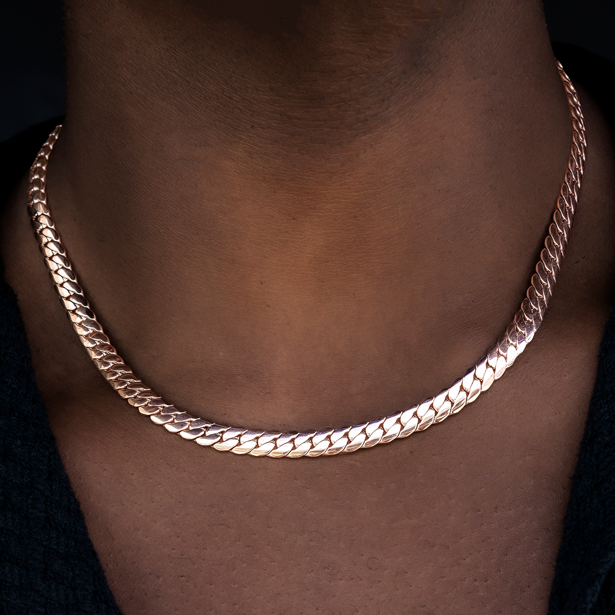 South Beach Cuban Chain in Rose Gold- 8mm