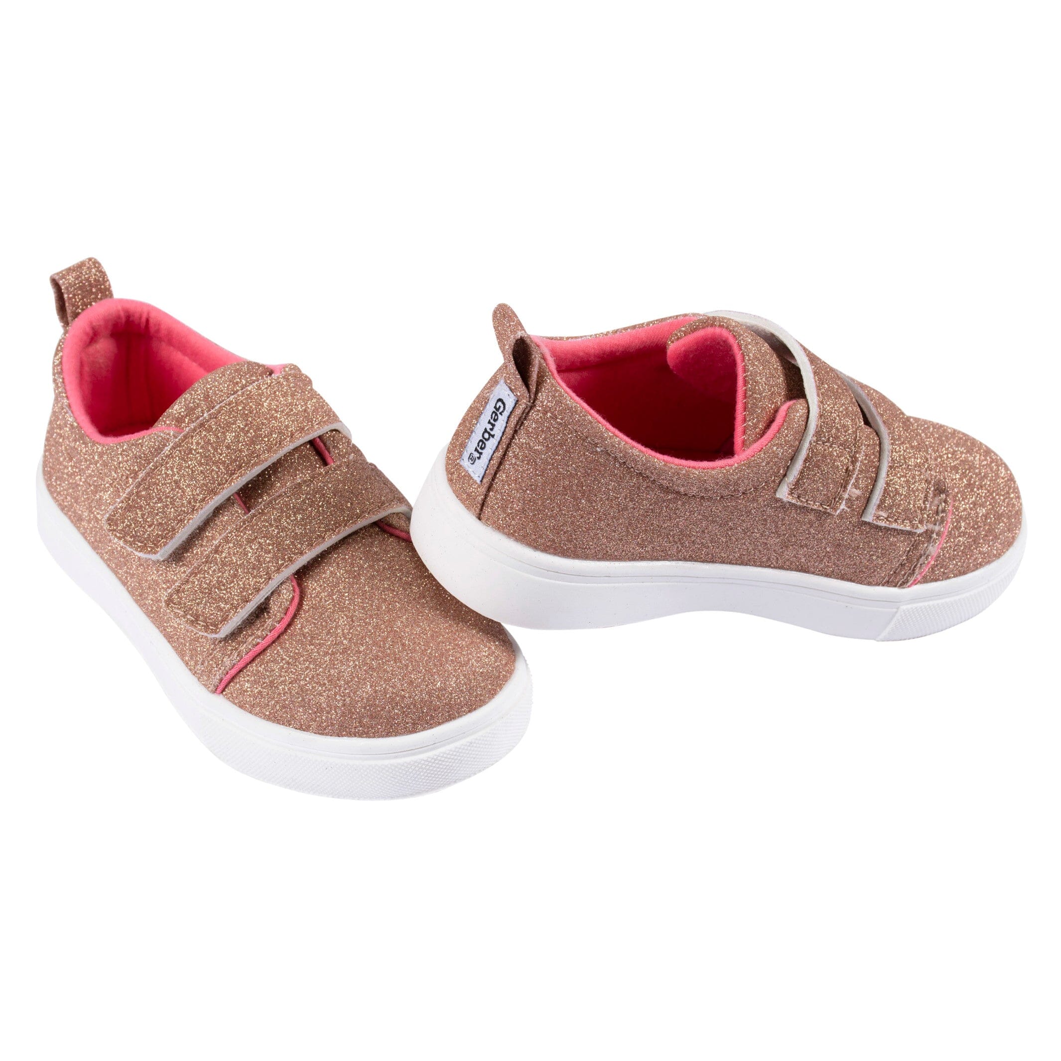 Infant & Toddler Girls Rose Gold Glitter Strap Sneaker