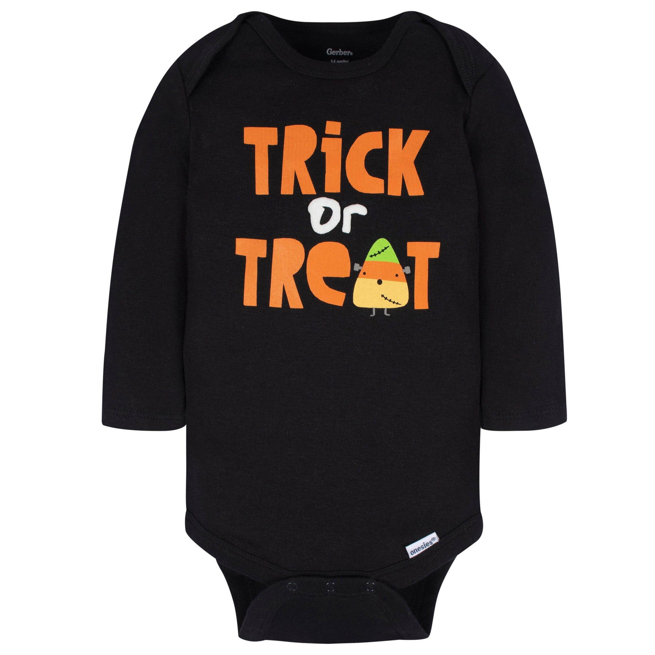 3-Pack Baby Neutral Trick Or Treat Long Sleeve Onesies Bodysuits