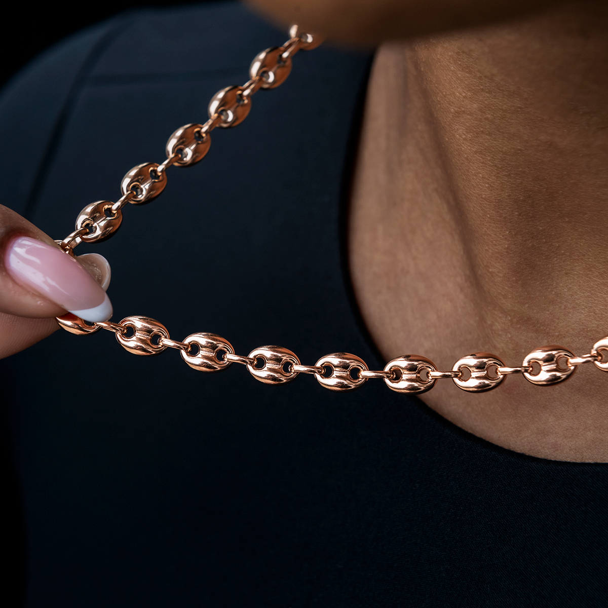 Valentina Necklace in Rose Gold- 7mm