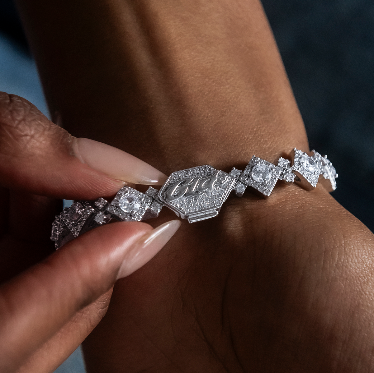 Cloister Link Bracelet in White Gold