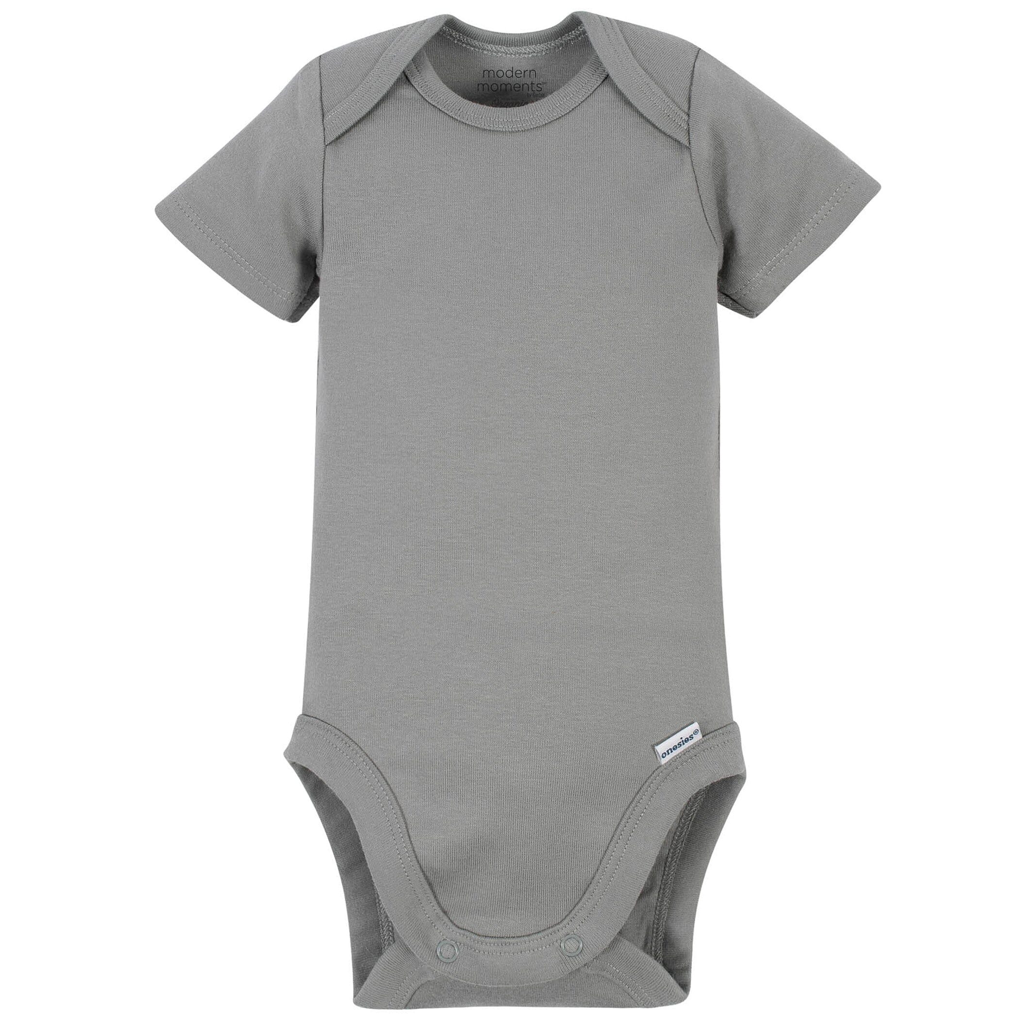 Baby Boys Gray Short Sleeve Onesies Bodysuit