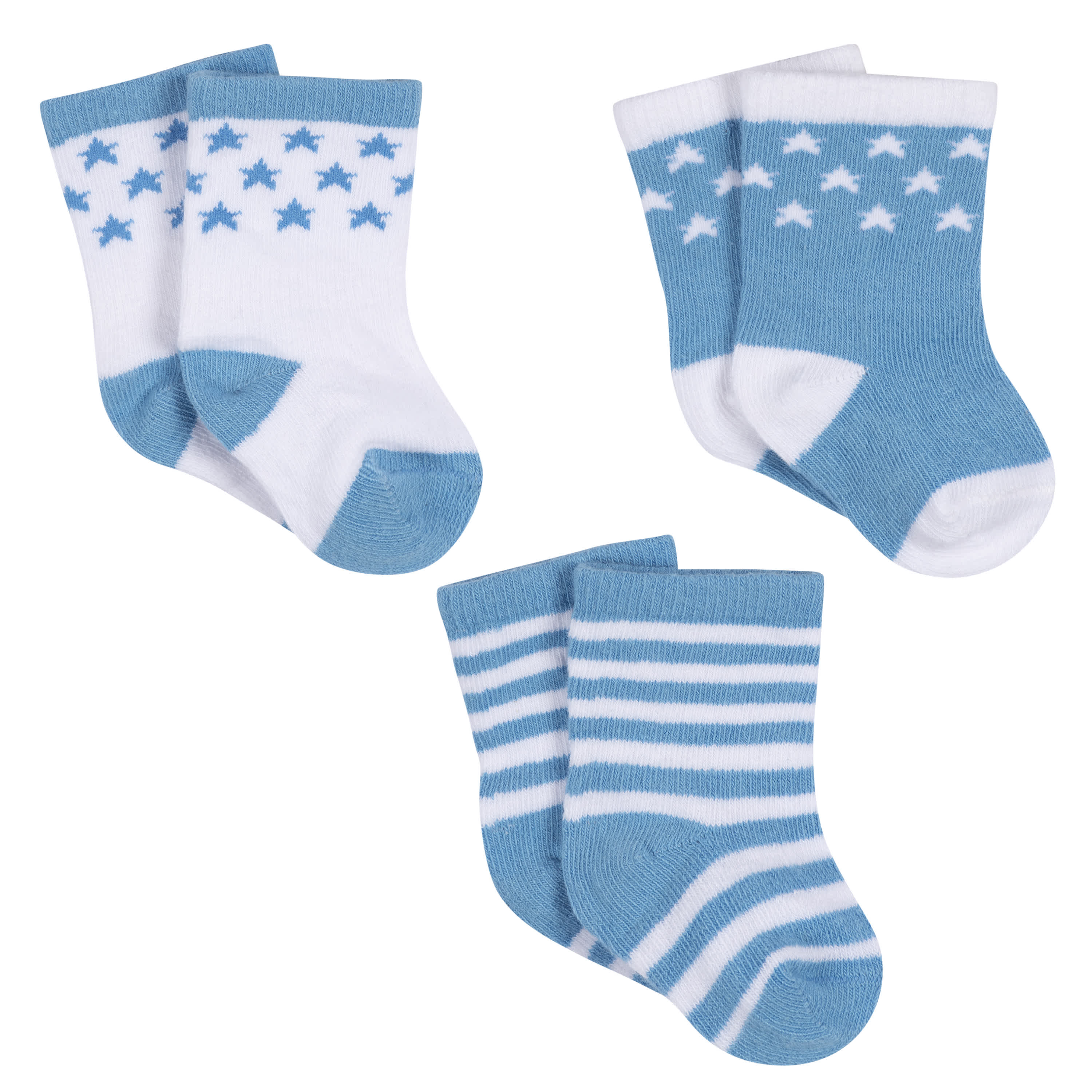 3-Pack Baby Boys Boy Stars Jersey Crew Socks