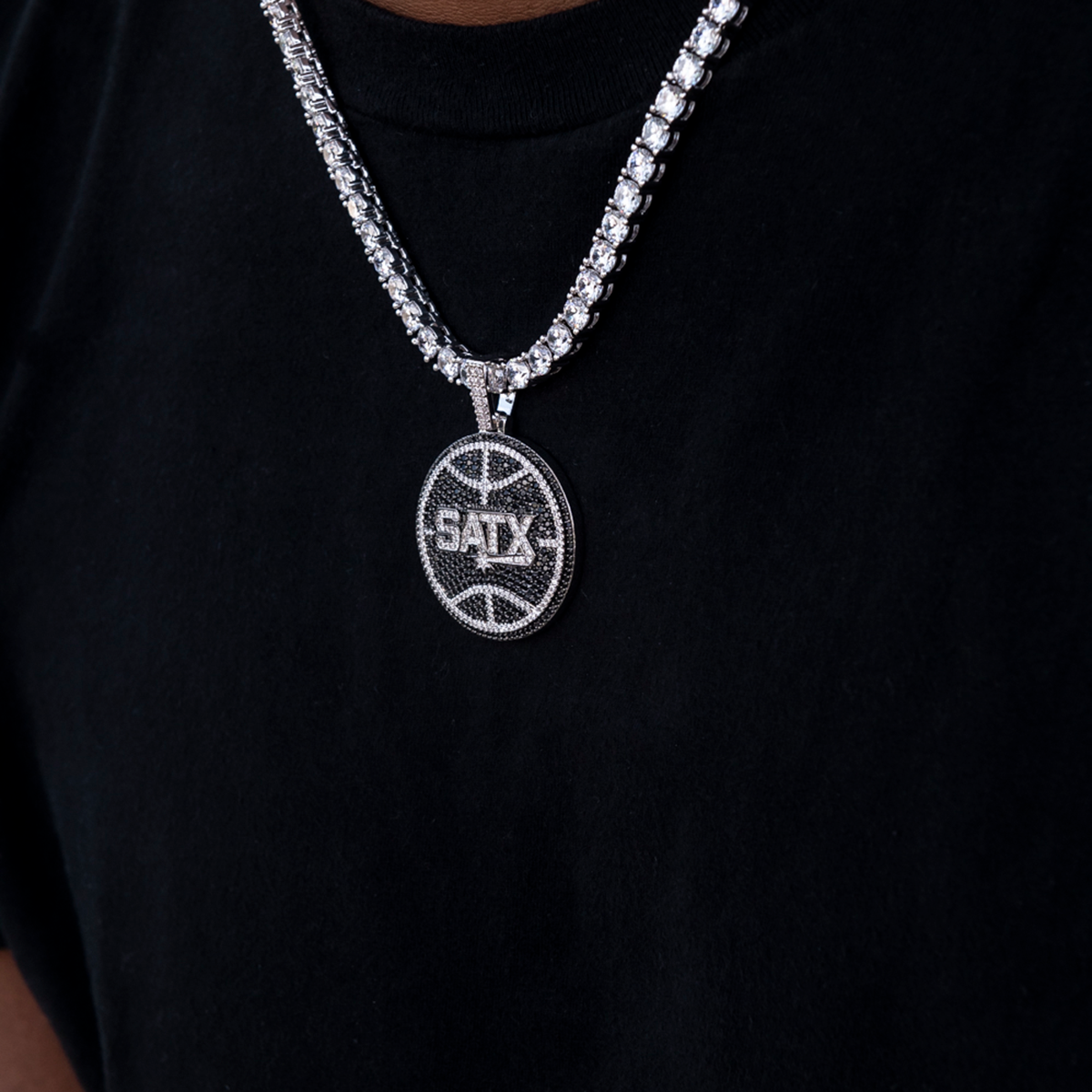 San Antonio Spurs Official NBA SATX Logo Pendant