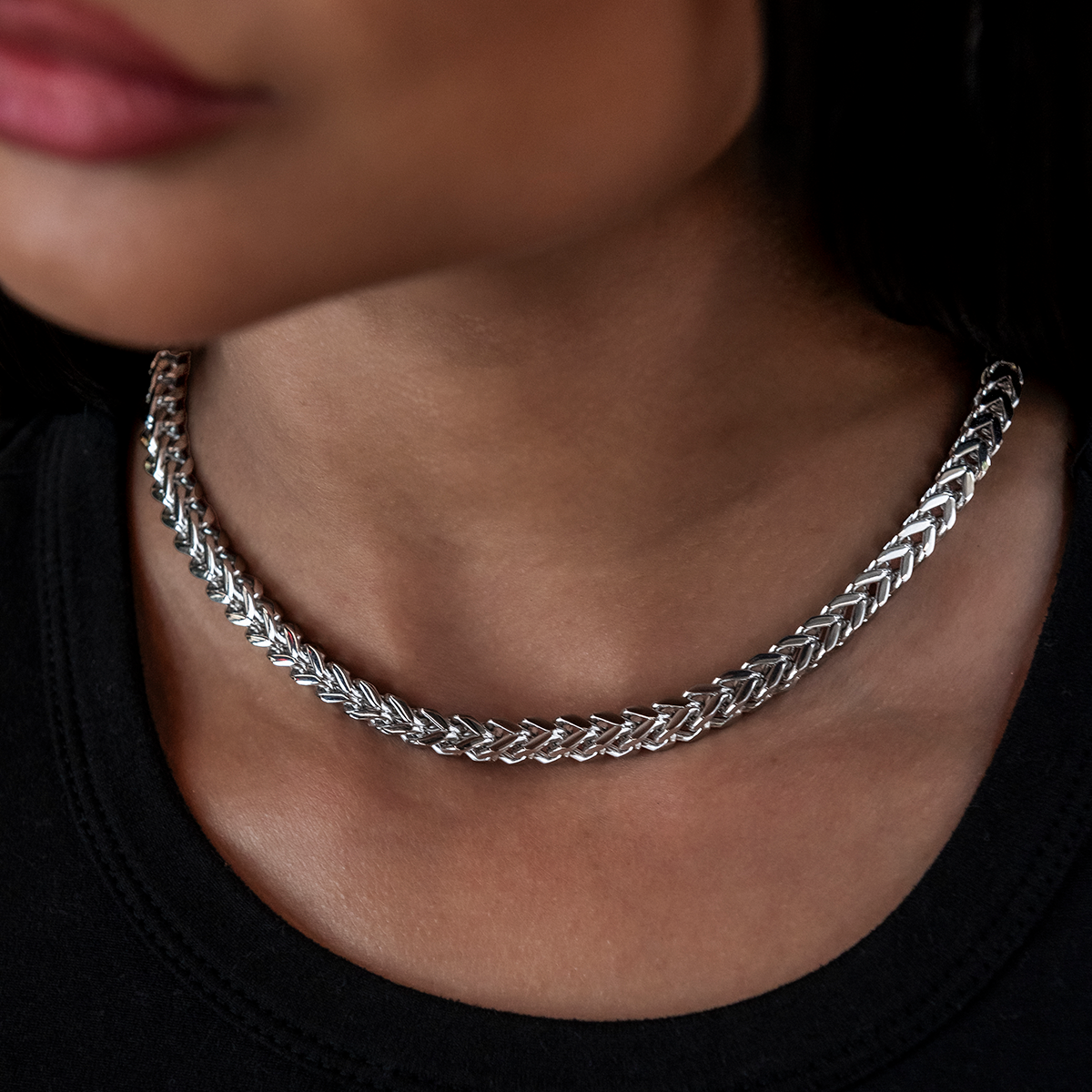 Franco Necklace in White Gold- 6mm