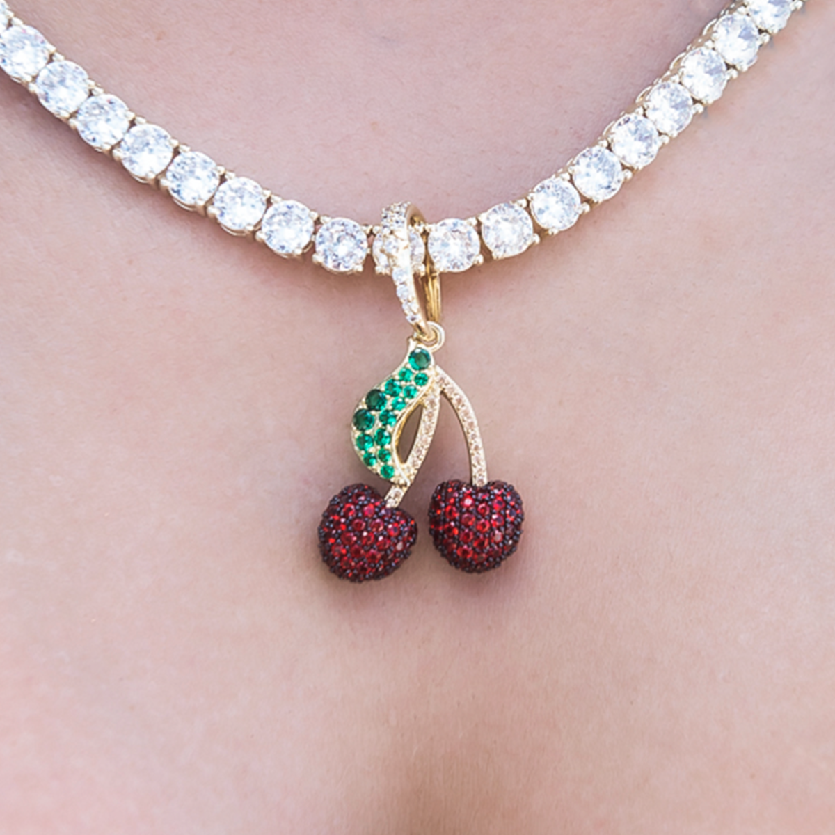 Iced Cherry Pendant