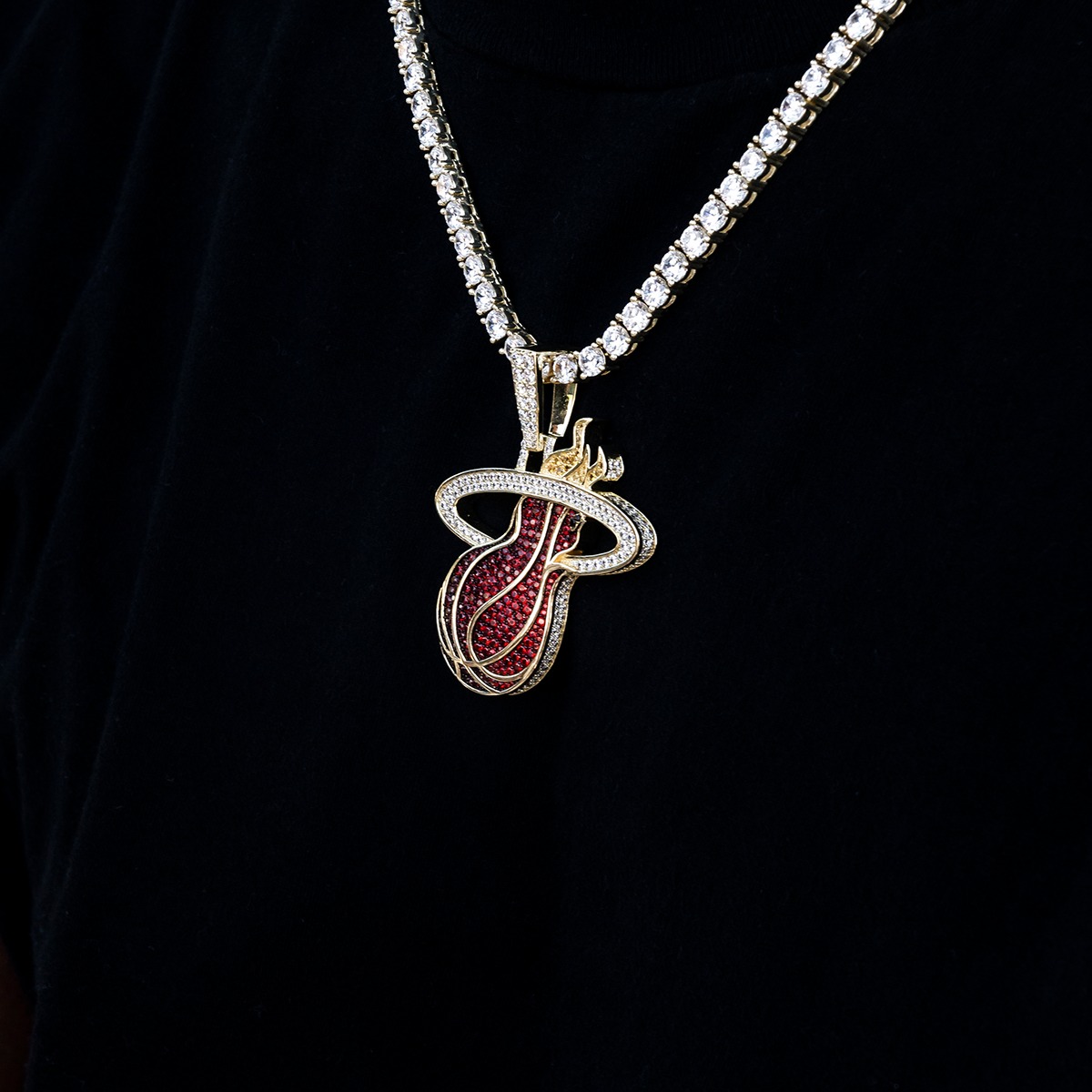 Large Miami Heat Official NBA Logo Pendant