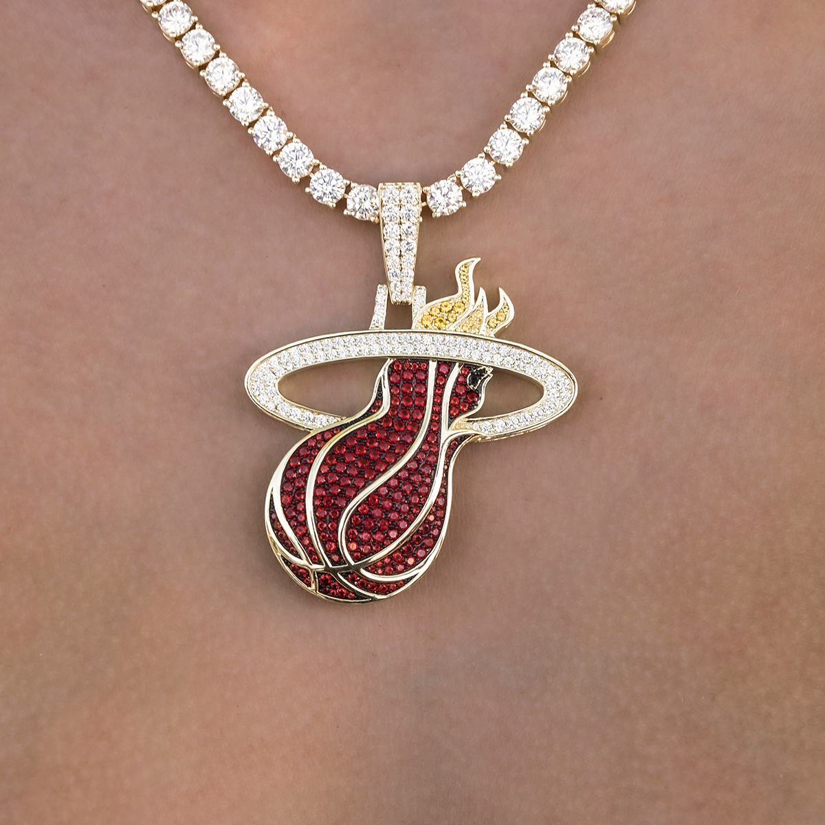 Large Miami Heat Official NBA Logo Pendant