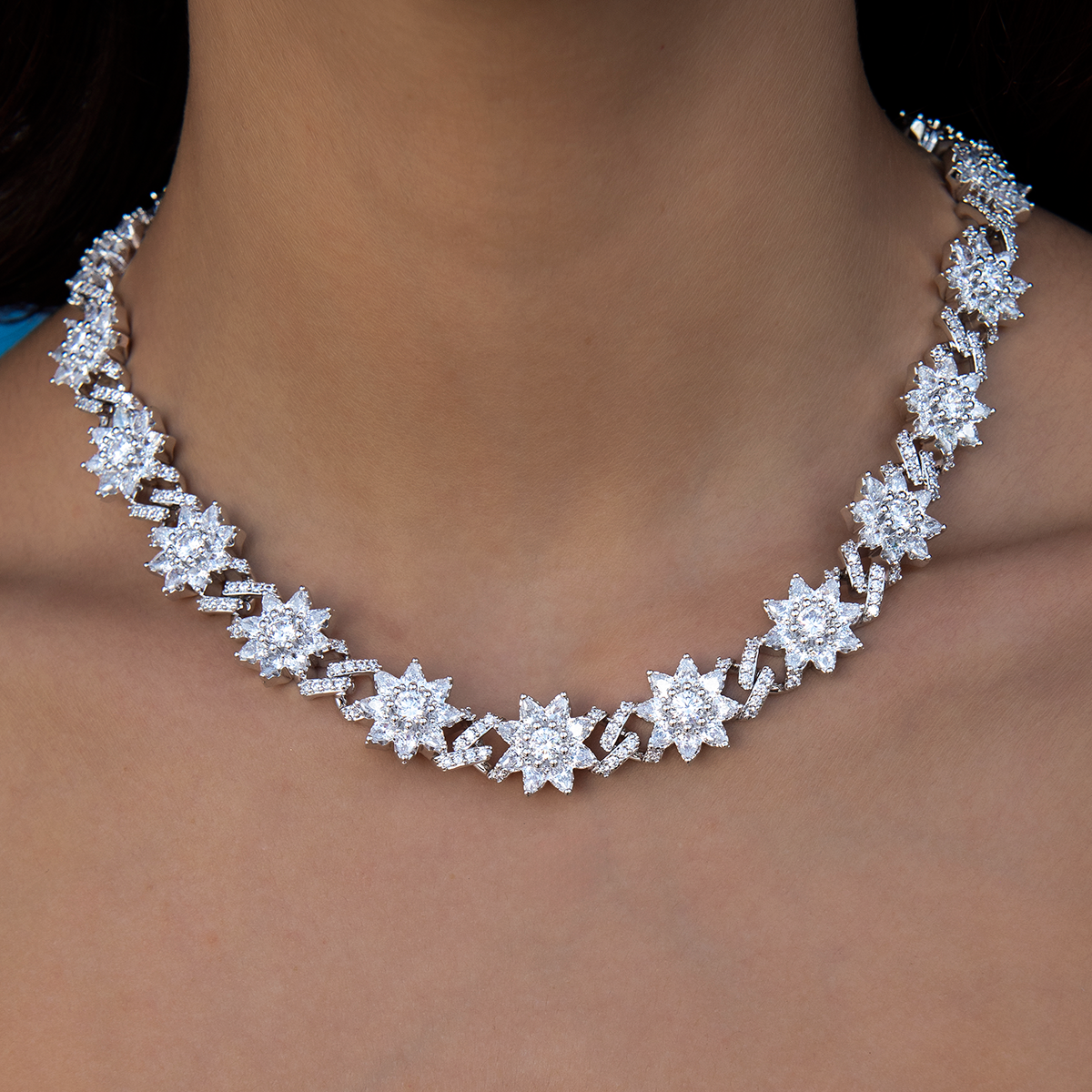 Diamond Infinity Flower Necklace