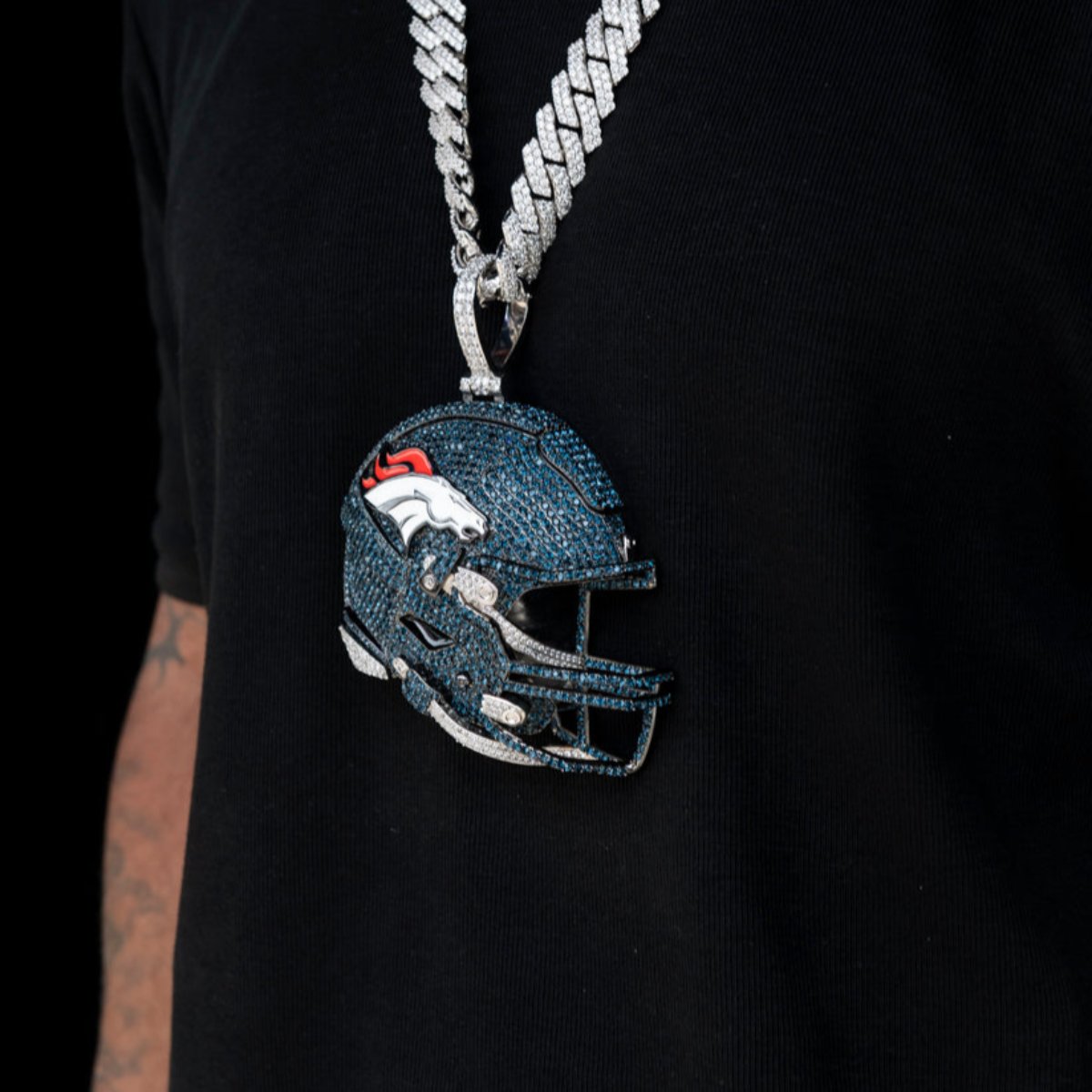 Giant Denver Broncos Official NFL Helmet Pendant