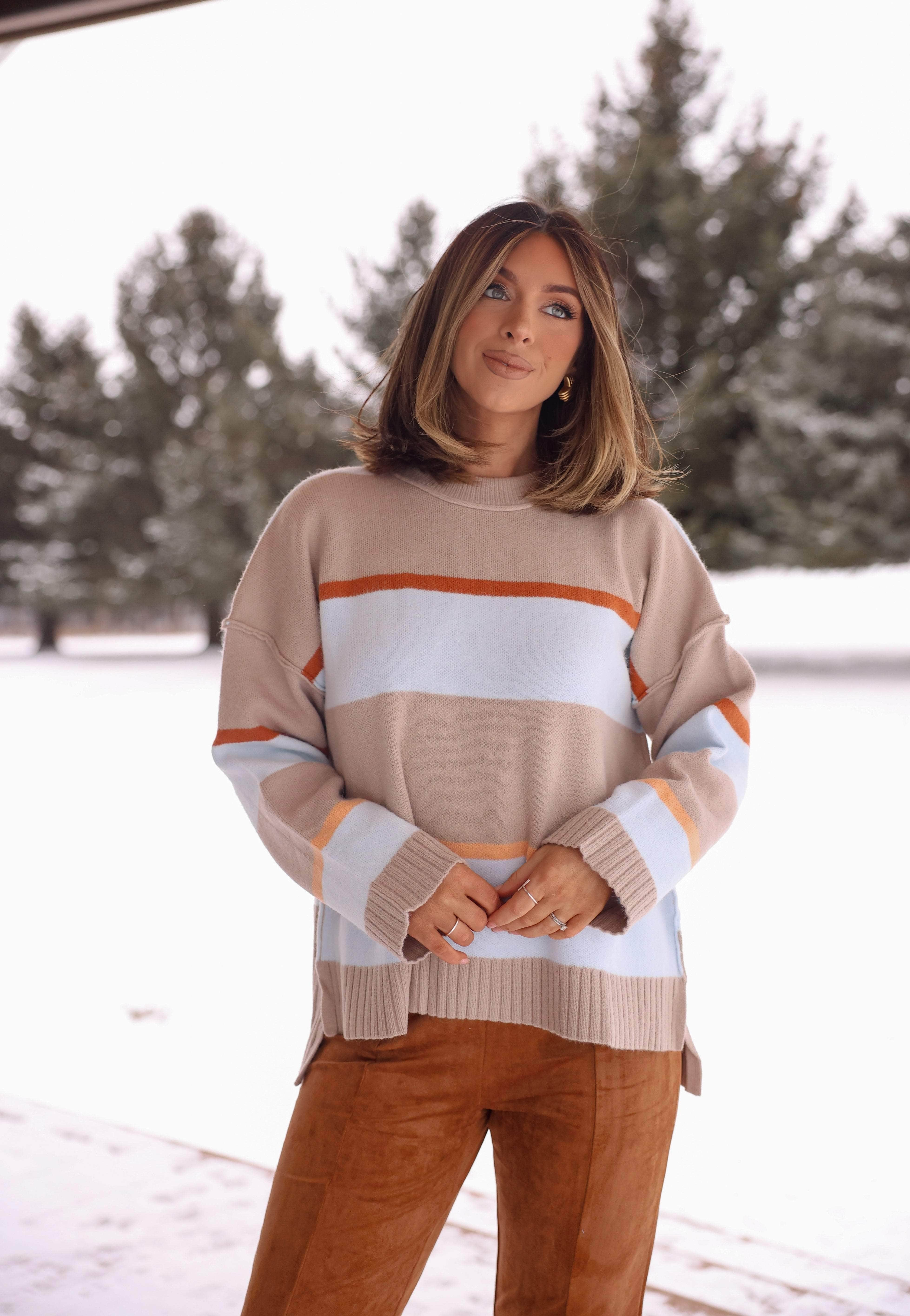 Catching Snowflakes Striped Sweater