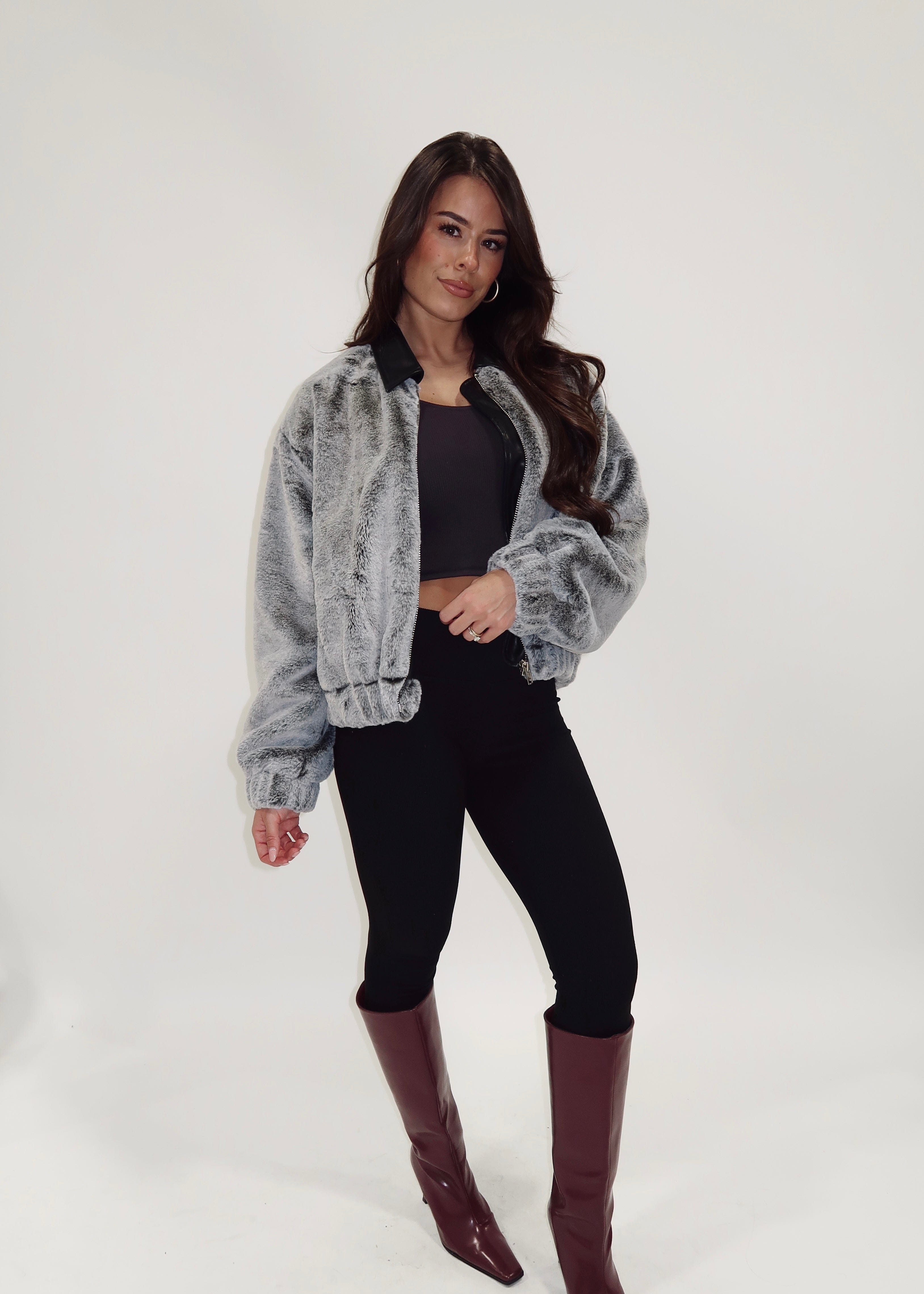 Faux Fur Bomber Jacket