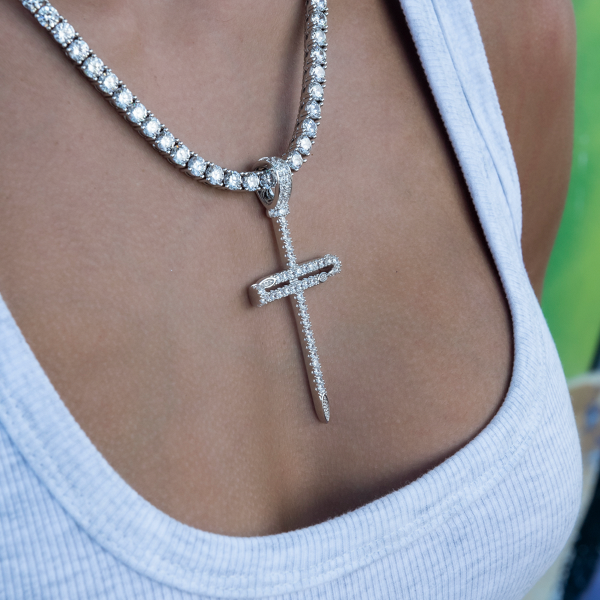 Large Nail Cross Pendant