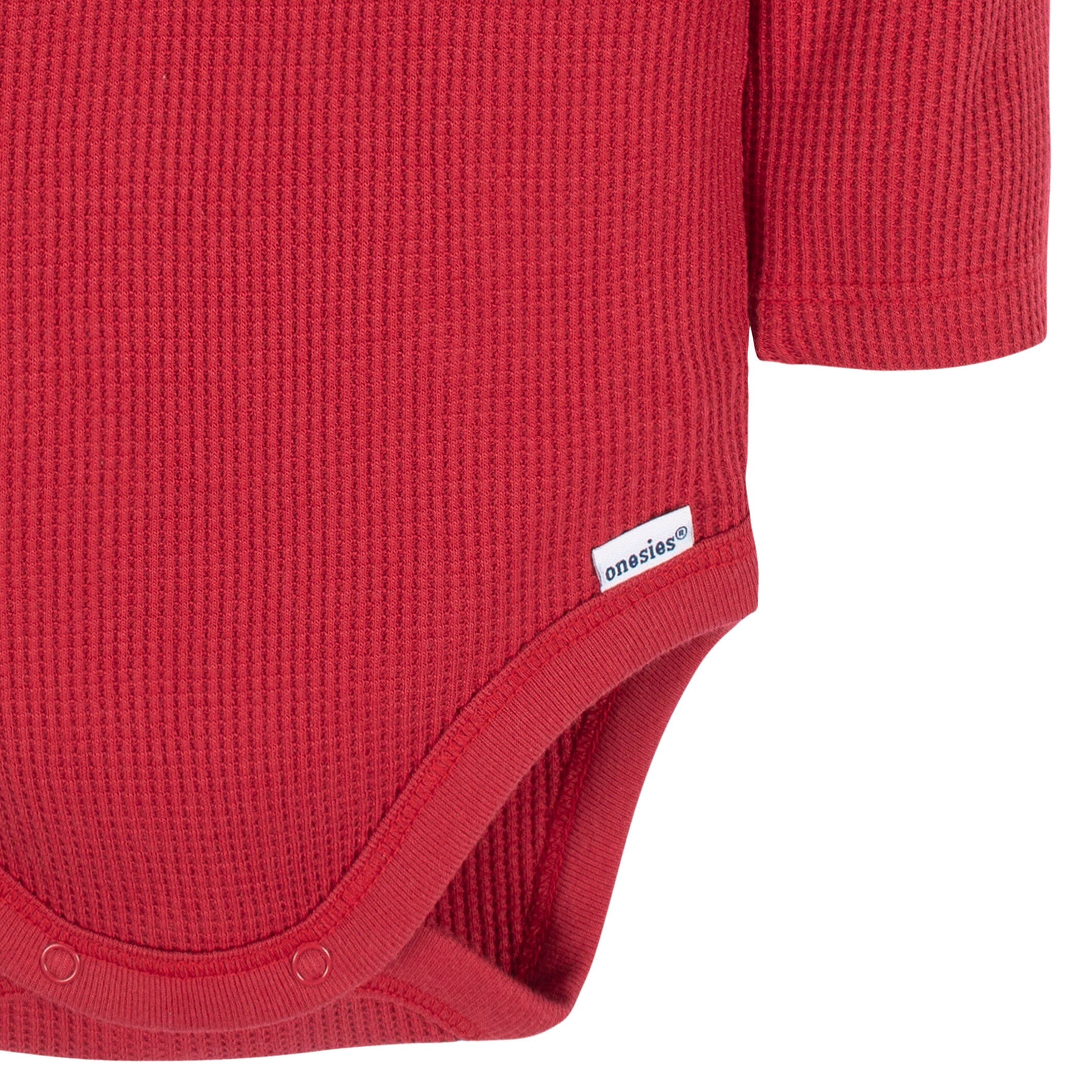 2-Pack Baby Boys Red & Heather Gray Long Sleeve Henley Onesies Bodysuits