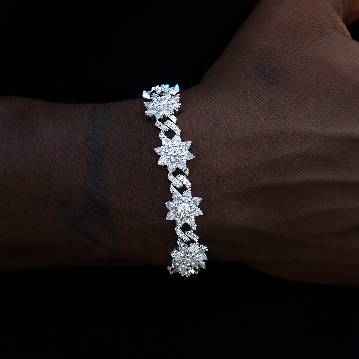 Diamond Infinity Flower Bracelet