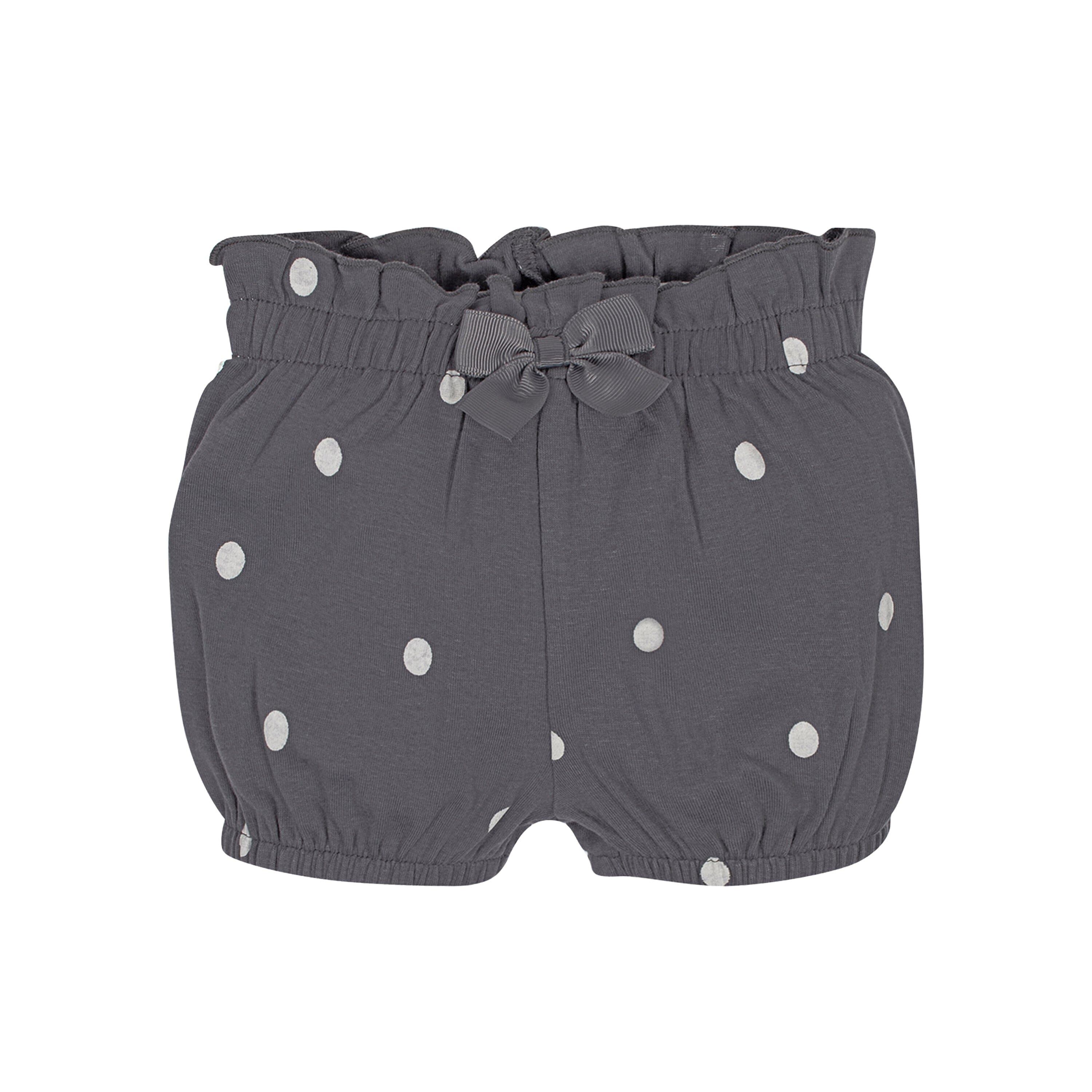 4-Pack Baby Girls Gray Floral Bubble Shorts