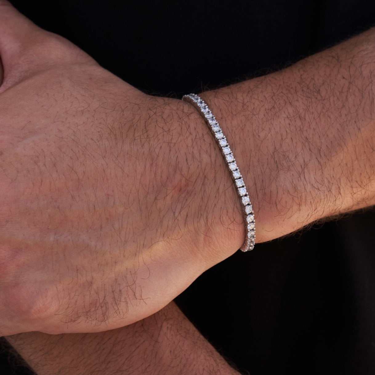 Diamond Tennis Chain + Bracelet Bundle in White Gold- 3mm