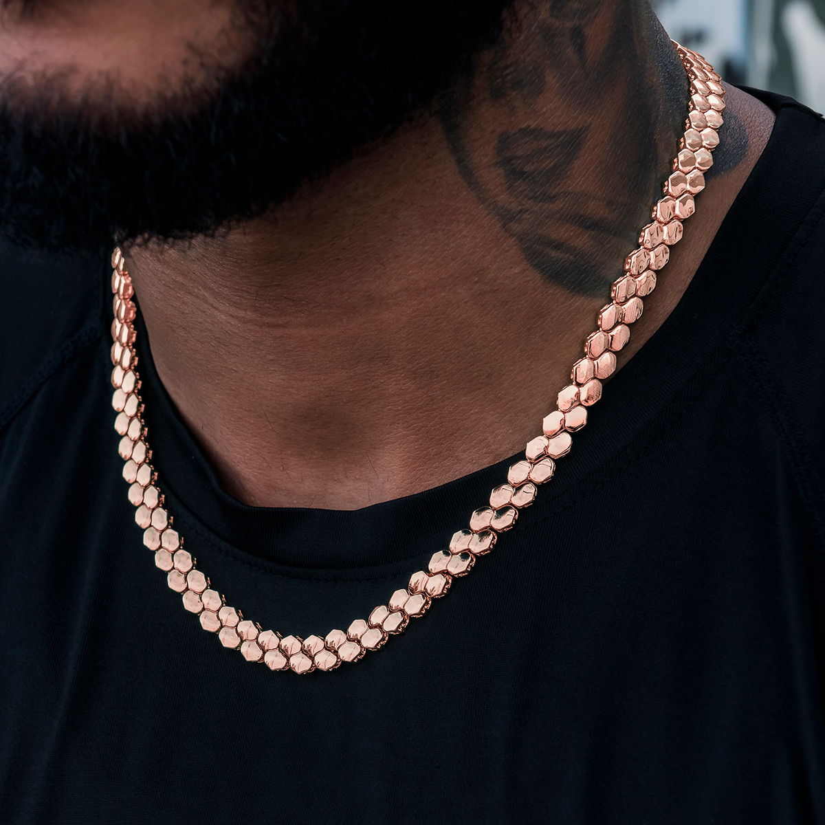 Flat Reptile Chain in Rose Gold -4mm