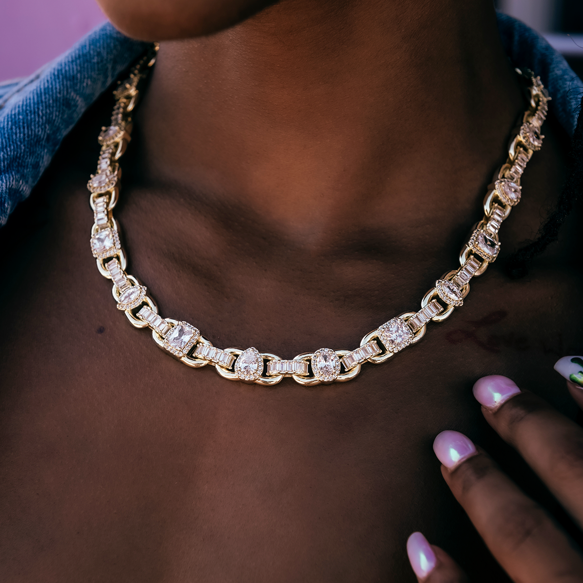 Diamond Cluster Mariner Necklace