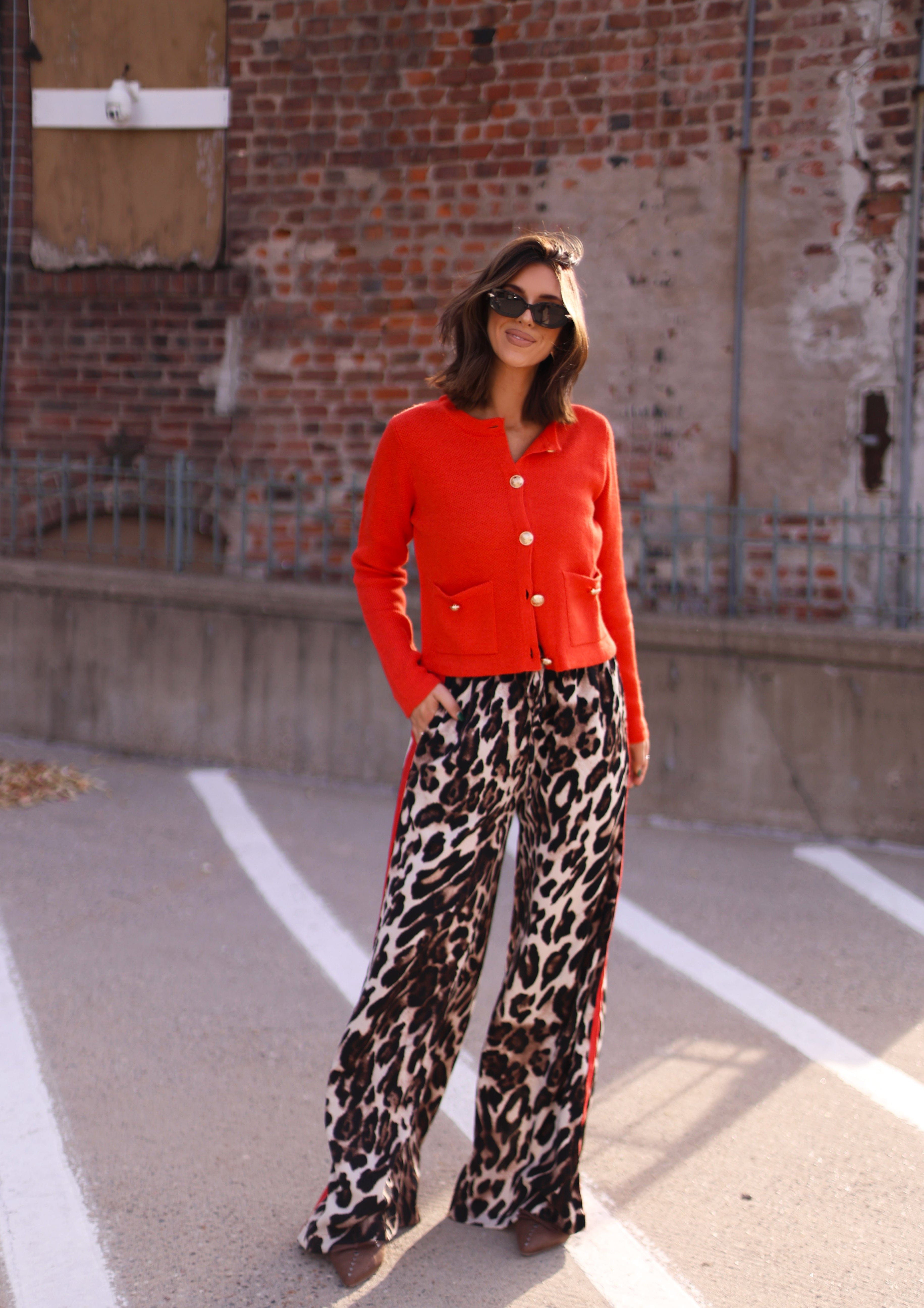 Red Buttoned Cardigan