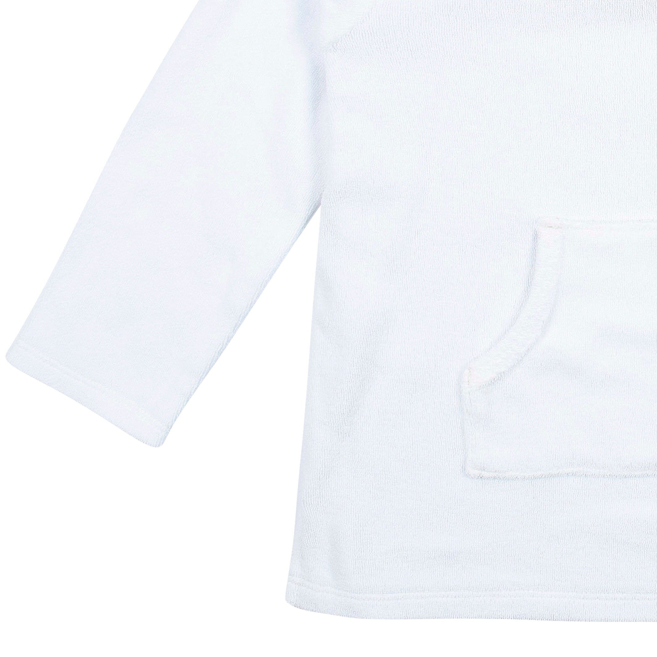 Baby & Toddler Girls White Hooded Kangaroo Pocket Terry Coverup