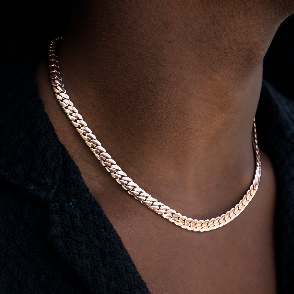 South Beach Cuban Chain in Rose Gold- 8mm