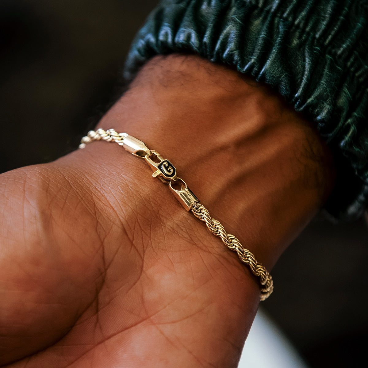 Rope Bracelet in Yellow Gold- 4mm