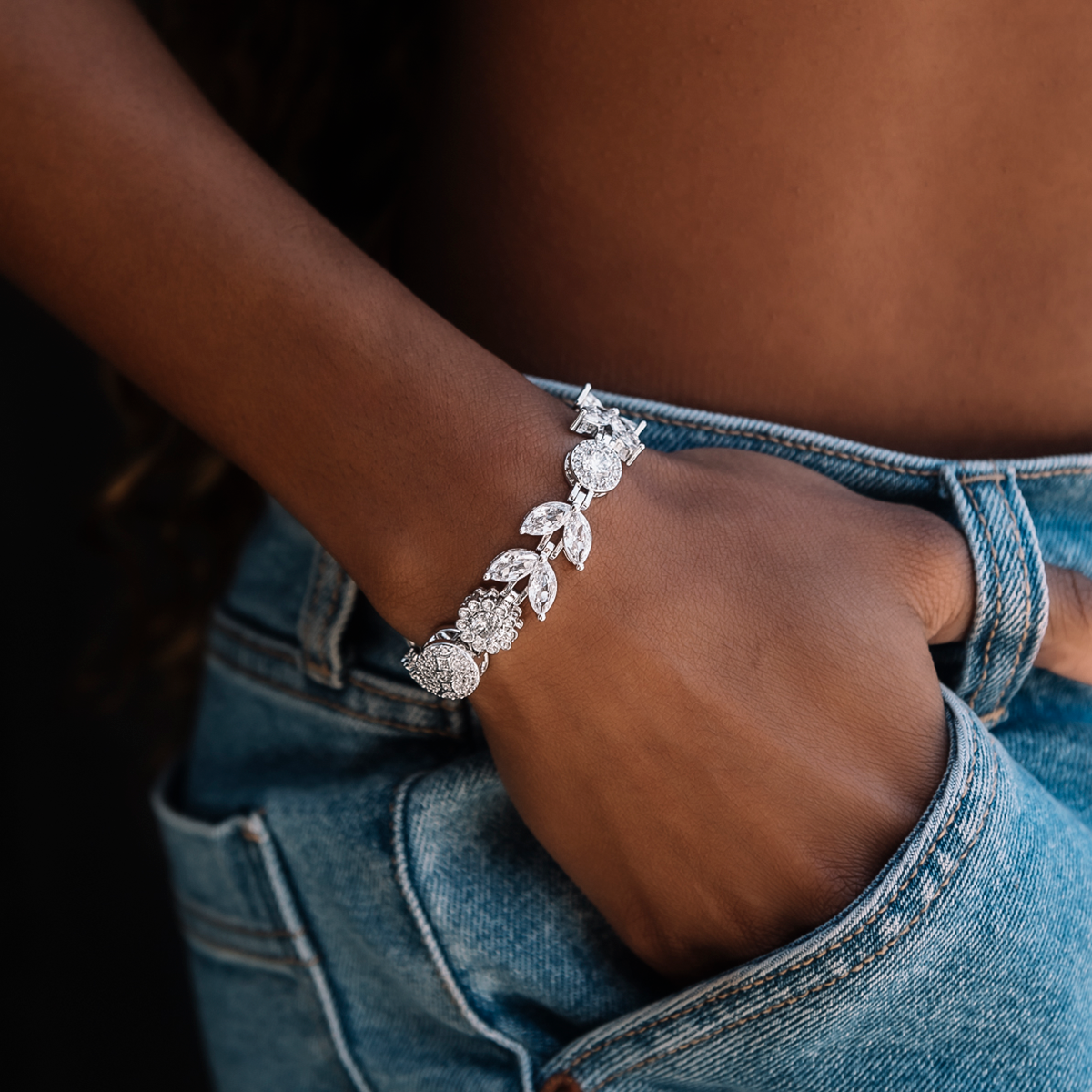 Diamond Flower Bracelet