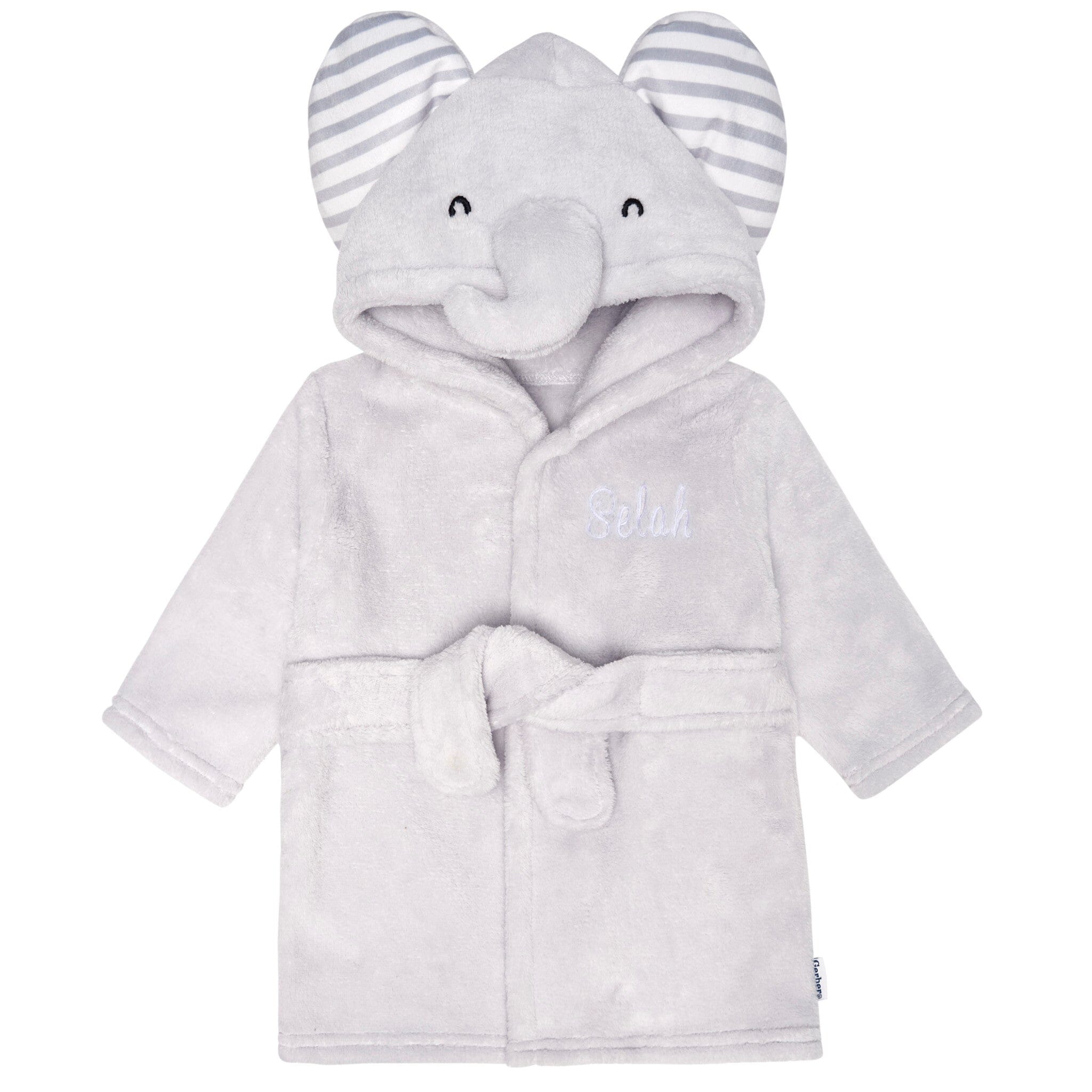 Embroidered Baby Neutral Elephant Robe