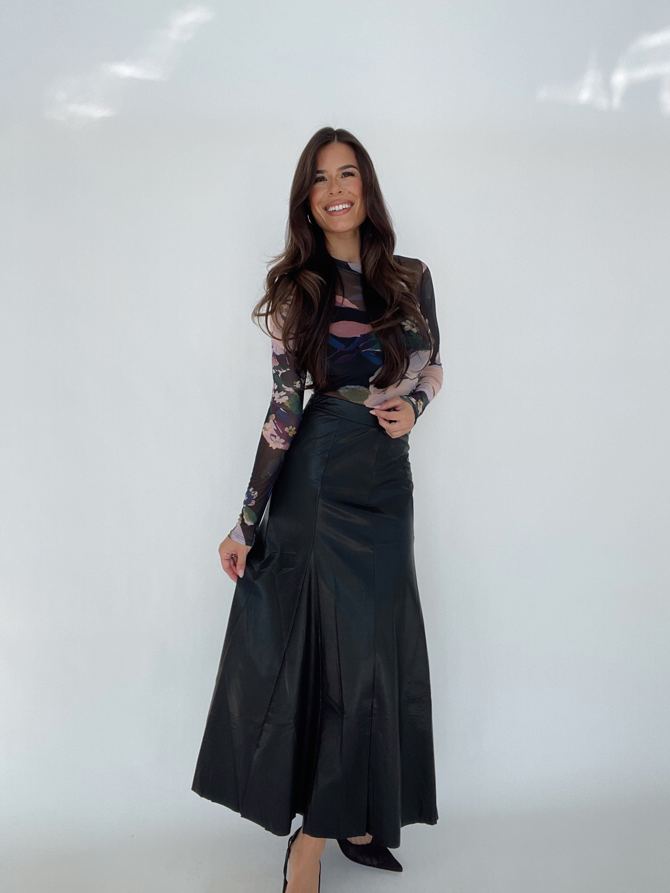 Faux Leather Maxi Skirt