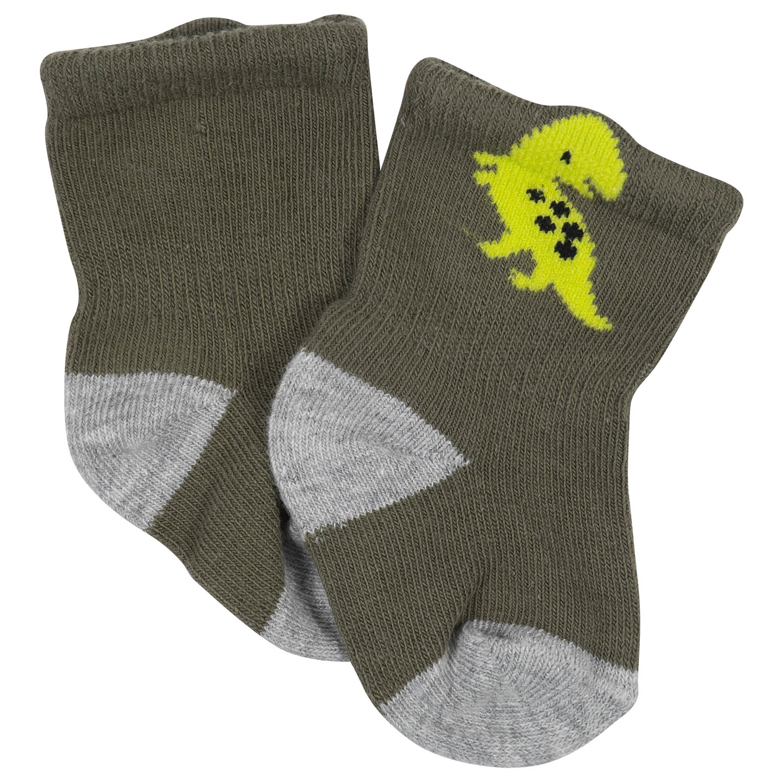 4-Pack Baby Boys Dinosaur Wiggle Proof Socks