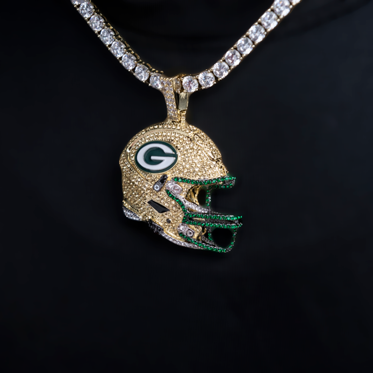 Official NFL 2025 Edition Green Bay Packers Helmet Pendant